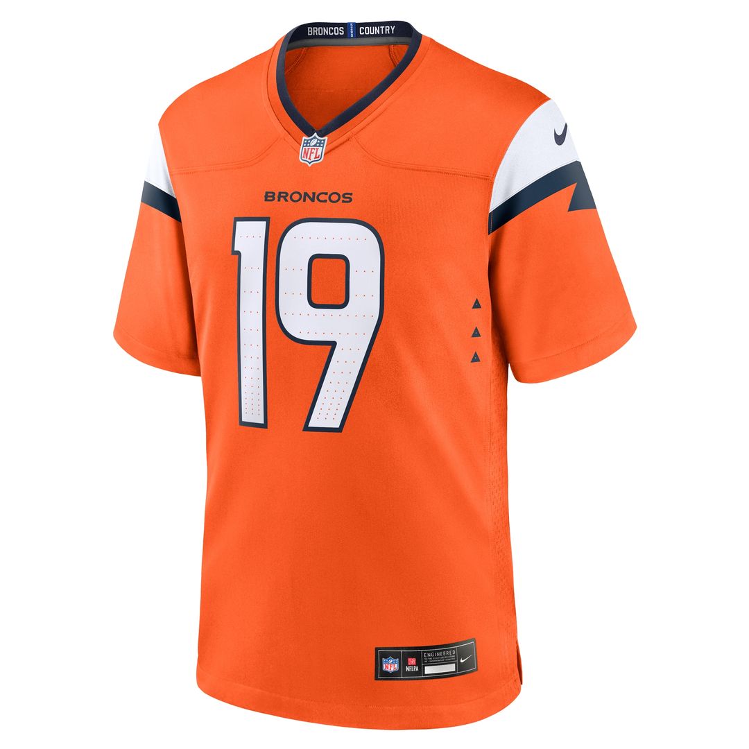 Marvin Mims Jr Denver Broncos Nike Team Game Jersey - Orange Official NFL Team Apparel Football Fan Gear
