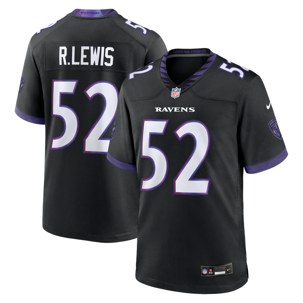 Ray Lewis Baltimore Ravens Nike Alternate Retired Player Game Jersey - Black Official NFL Team Apparel Football Fan Gear
