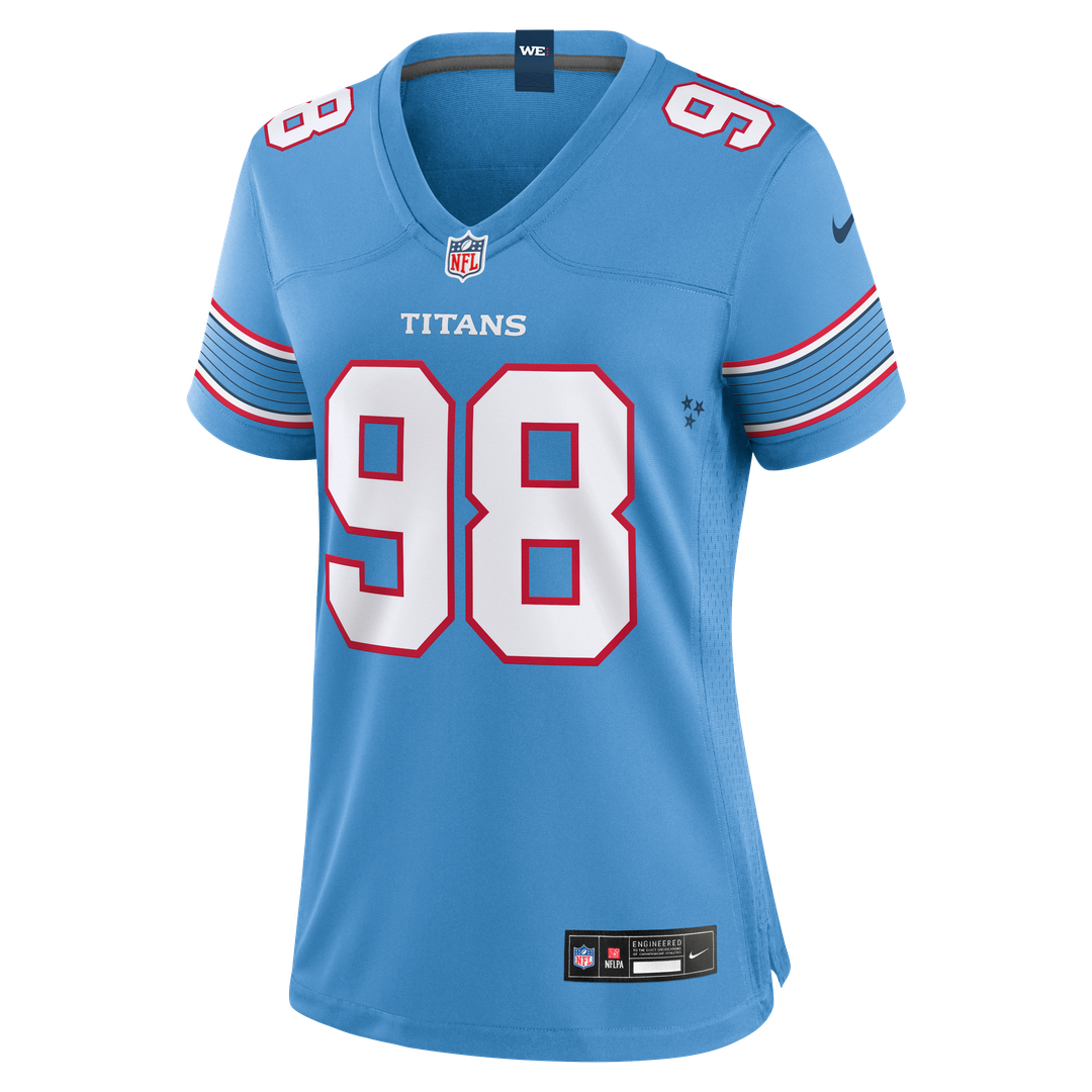 Jeffery Simmons Tennessee Titans Nike Women's Game Jersey - Light Blue Official NFL Team Apparel Football Fan Gear