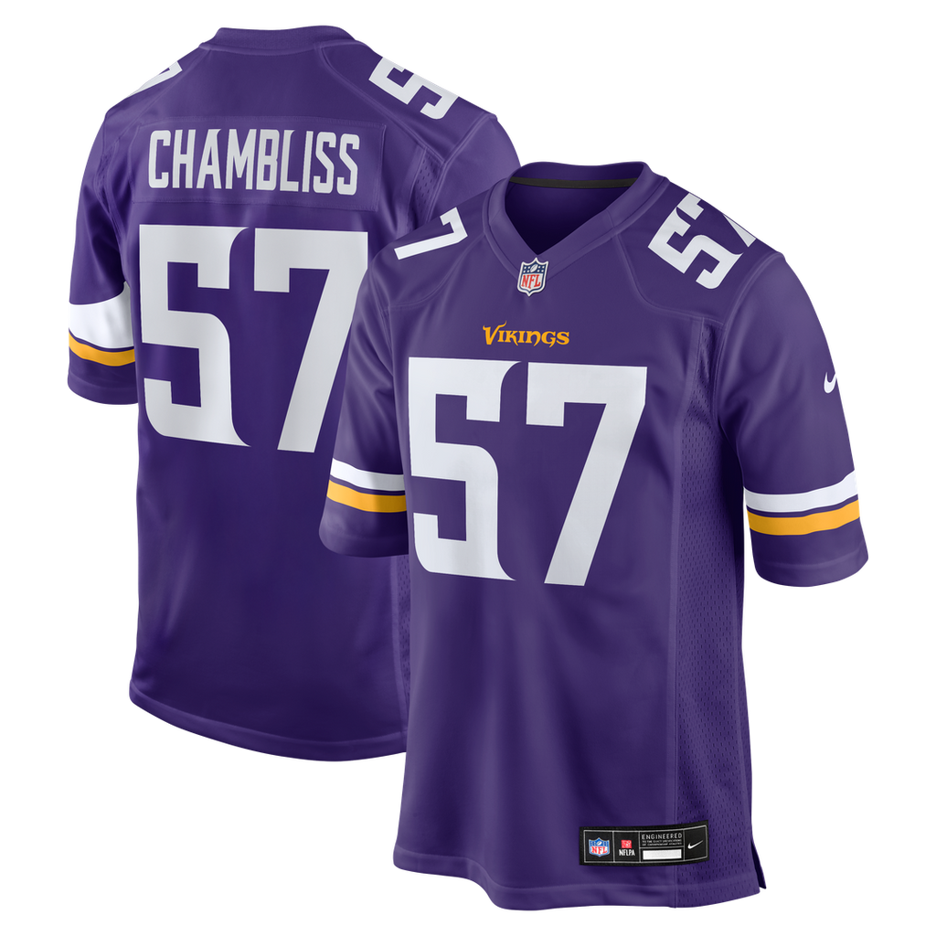Chaz Chambliss Minnesota Vikings Nike Team Game Jersey - Purple Official NFL Team Apparel Football Fan Gear