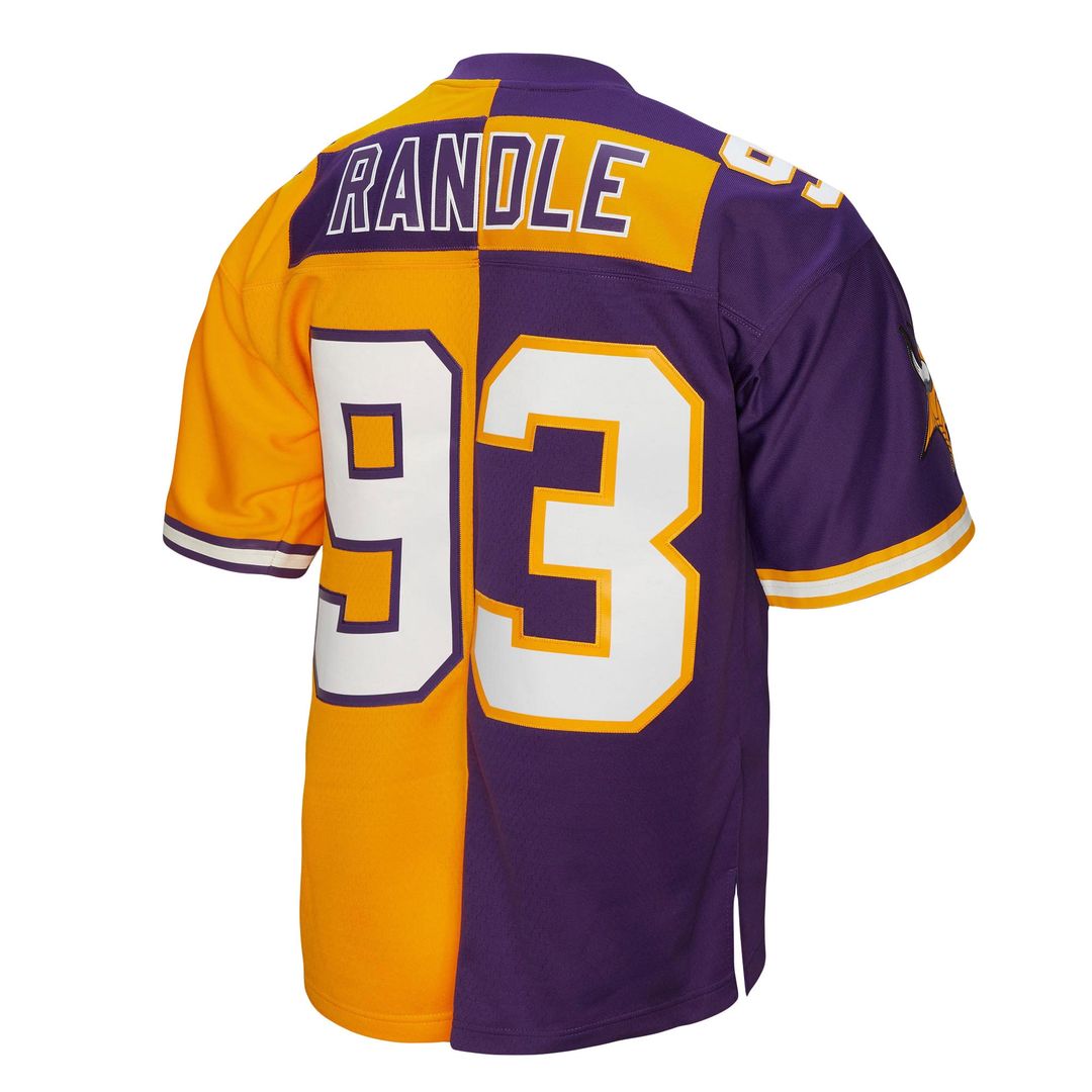 John Randle Minnesota Vikings Mitchell & Ness 1998 Split Legacy Replica Jersey - Purple/Gold Official NFL Team Apparel Football Fan Gear