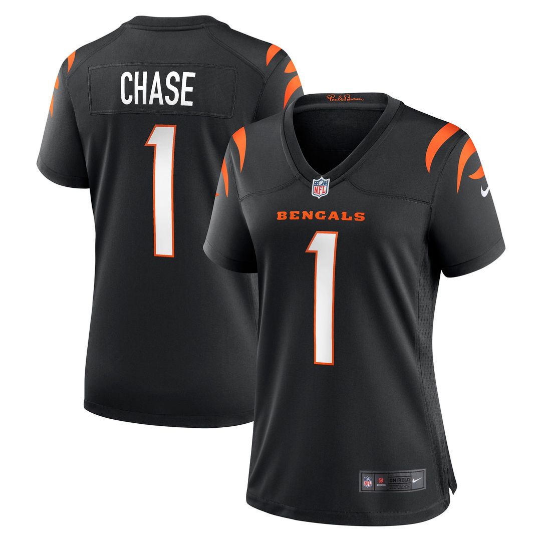 Ja'Marr Chase Cincinnati Bengals Nike Women's Game Jersey - Black Official NFL Team Apparel Football Fan Gear