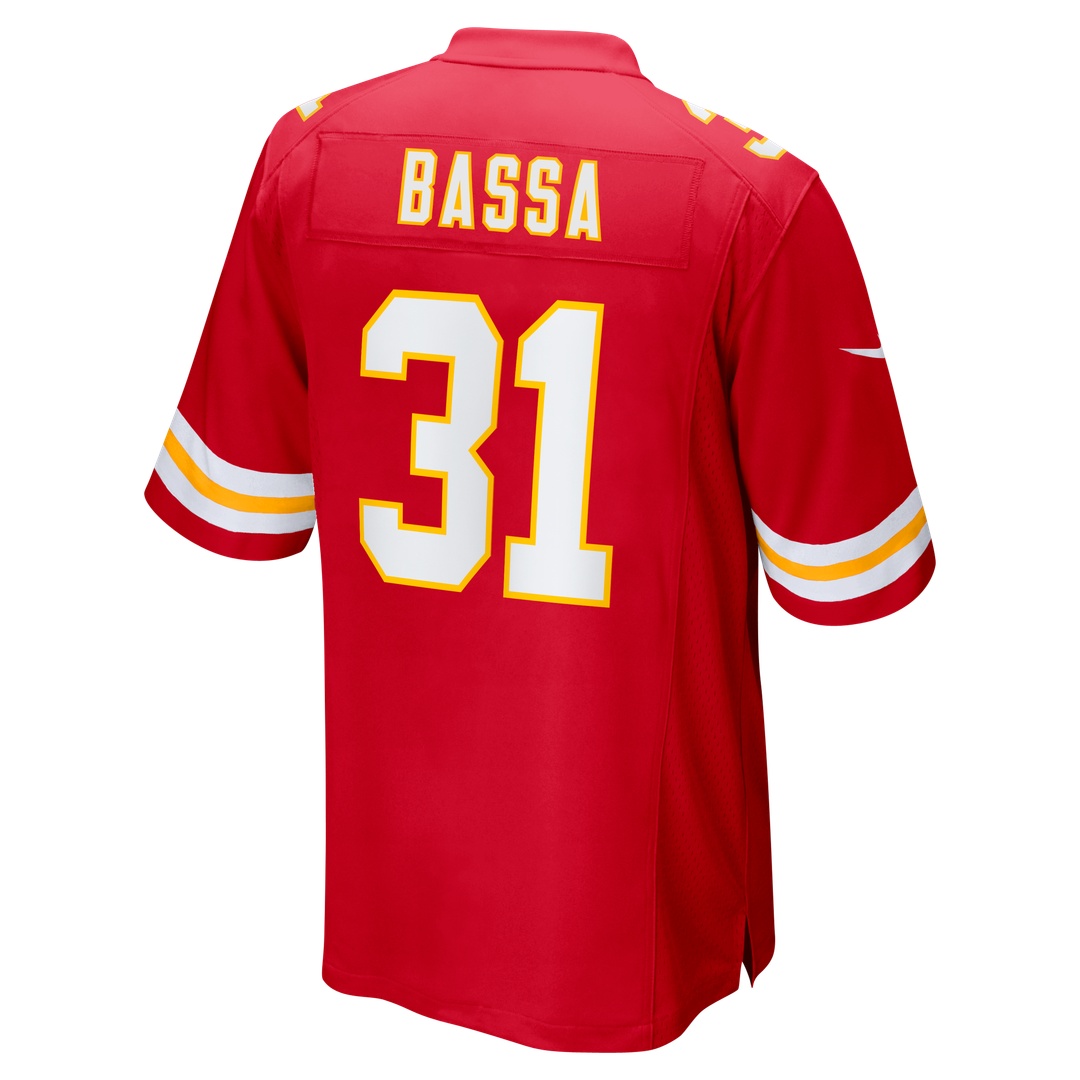 Jeffrey Bassa Kansas City Chiefs Nike Team Game Jersey - Red Official NFL Team Apparel Football Fan Gear