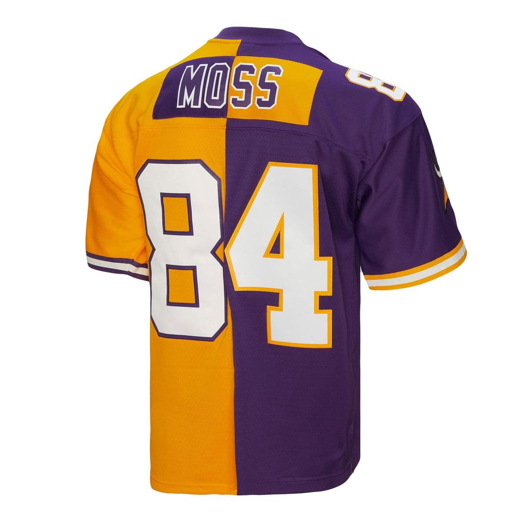 Randy Moss Minnesota Vikings Mitchell & Ness 1998 Split Legacy Replica Jersey - Purple/Gold Official NFL Team Apparel Football Fan Gear