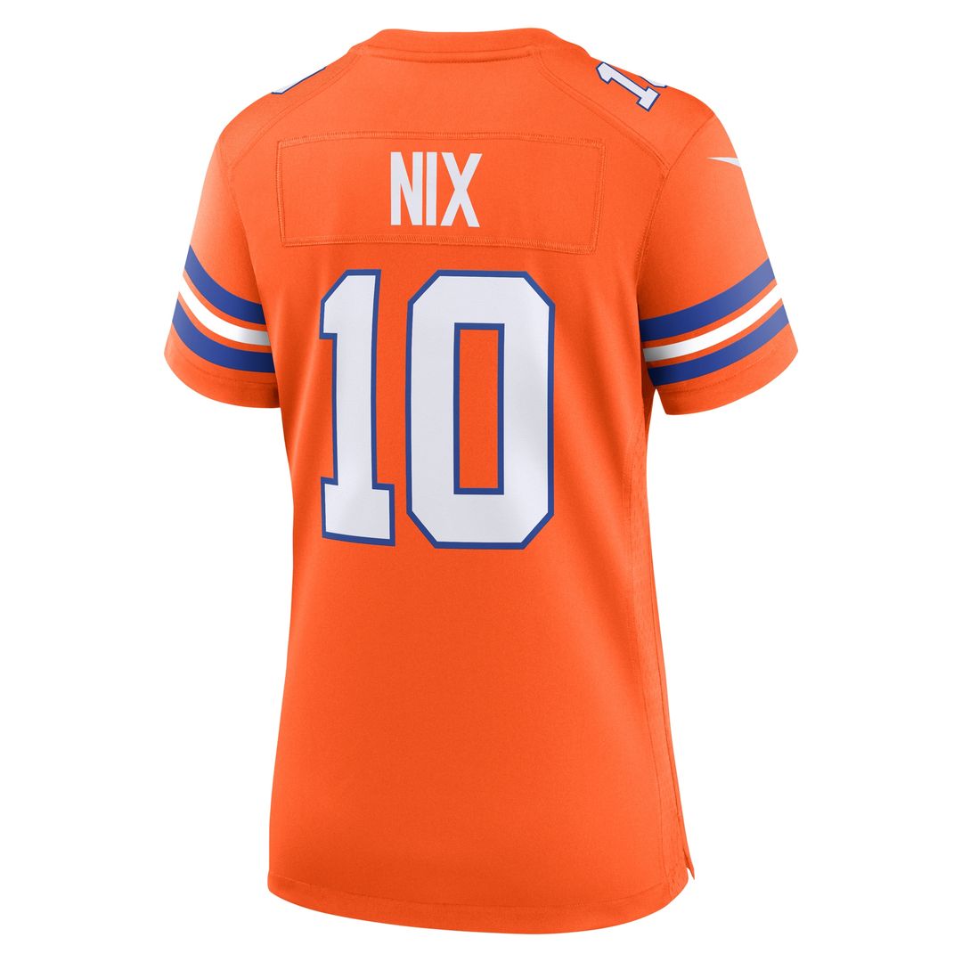 Bo Nix Denver Broncos Nike Women's Mile High Collection 1977 Throwback Player Game Jersey - Orange Official NFL Team Apparel Football Fan Gear