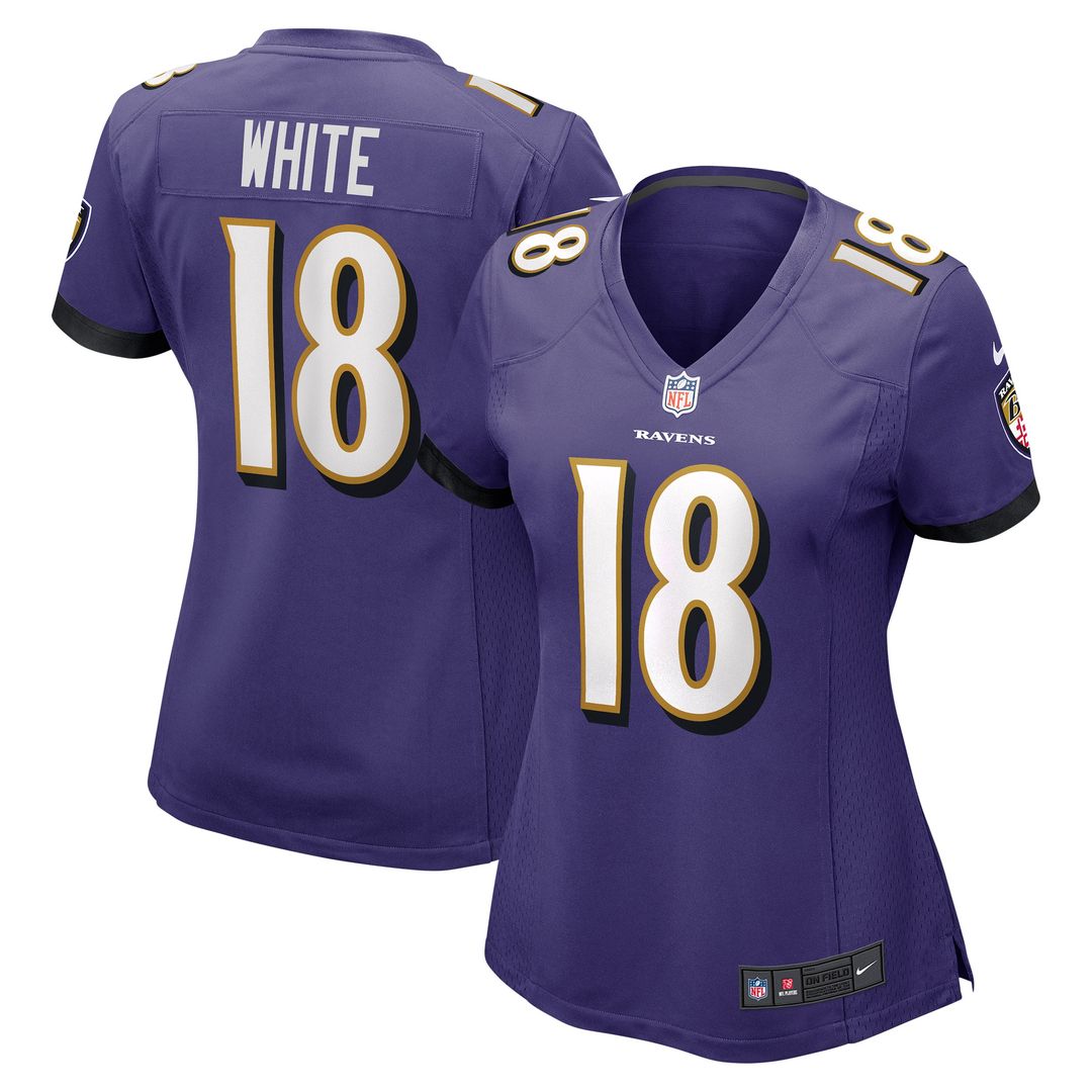 DeAndrew White Baltimore Ravens Nike Women's Game Jersey - Purple Official NFL Team Apparel Football Fan Gear