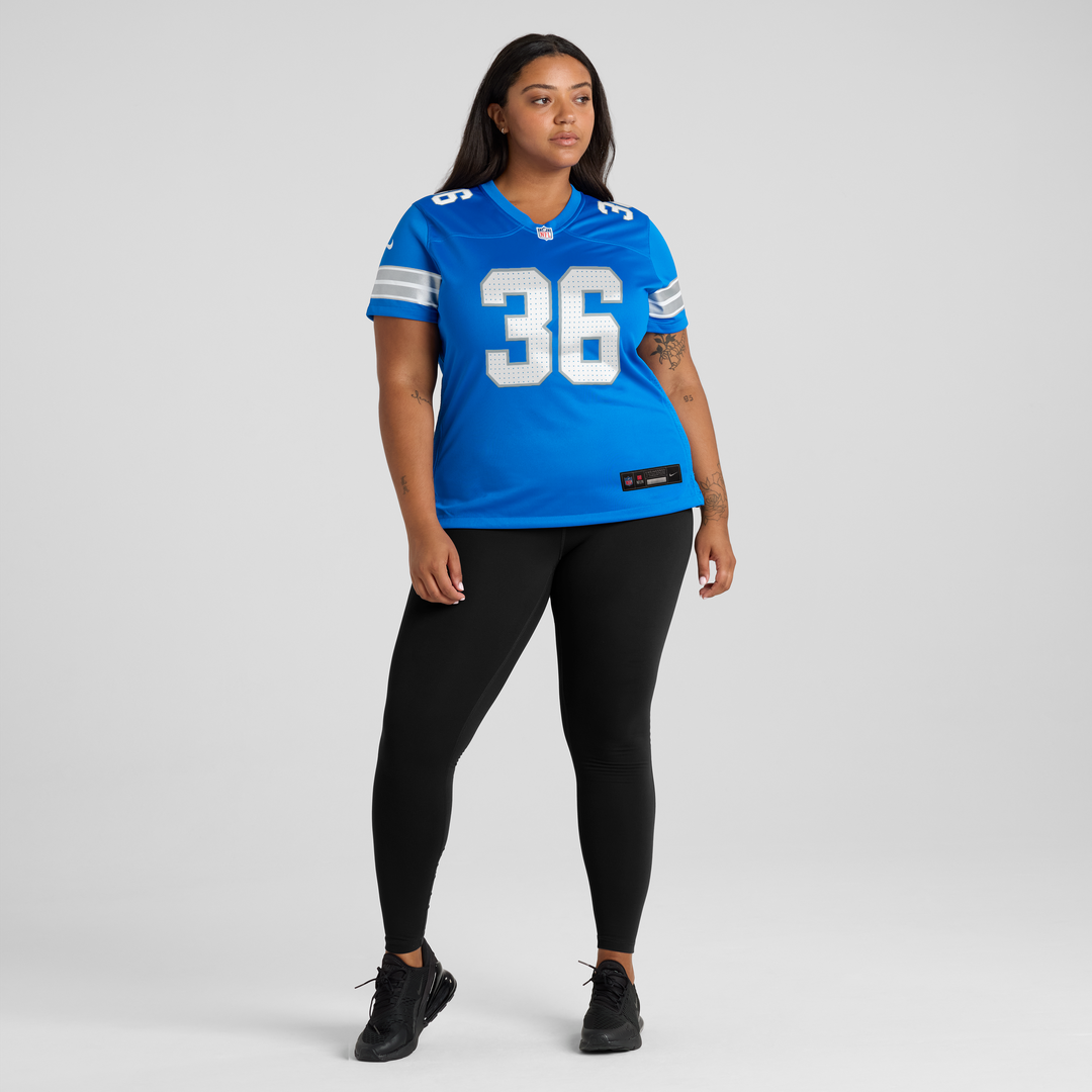 Chuck Clark Detroit Lions Nike Women's Team Game Jersey - Blue Official NFL Team Apparel Football Fan Gear