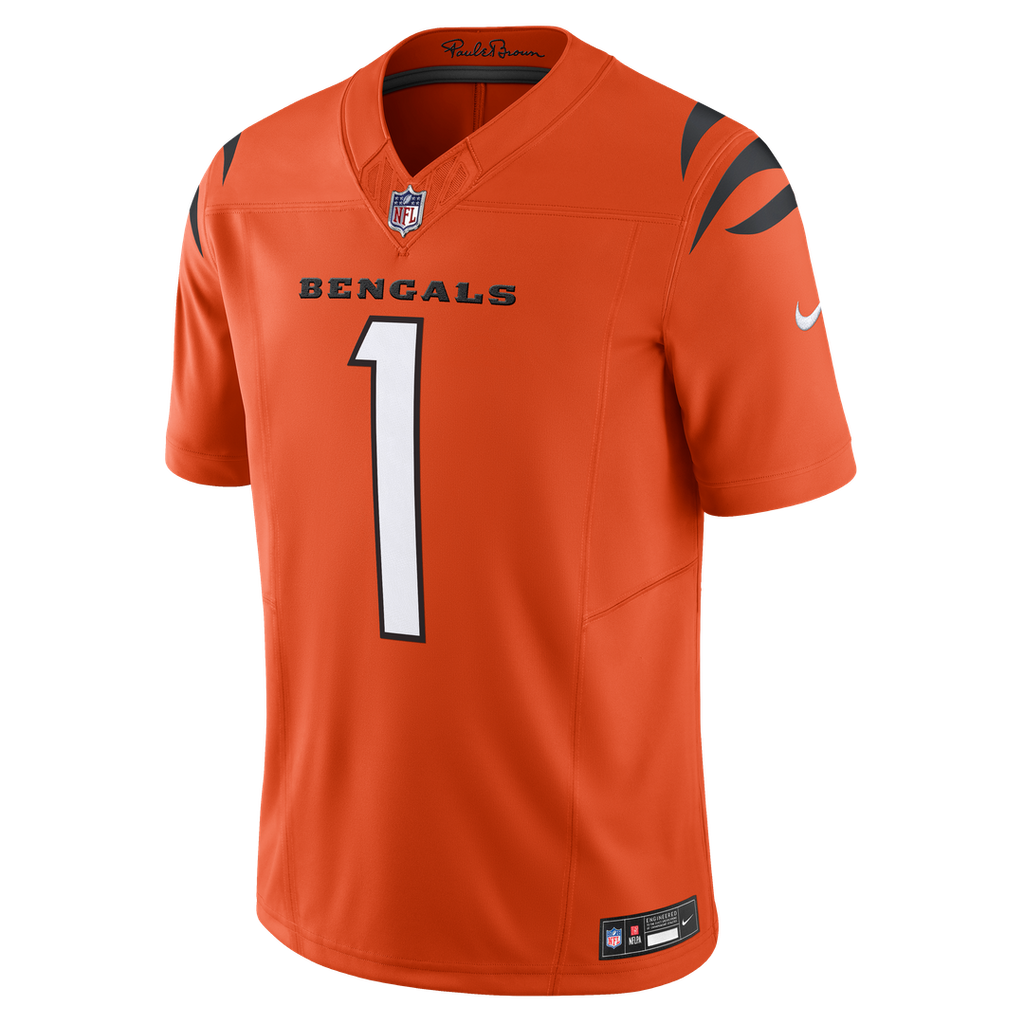 Ja'Marr Chase Cincinnati Bengals Nike Vapor F.U.S.E. Limited Jersey - Orange Official NFL Team Apparel Football Fan Gear
