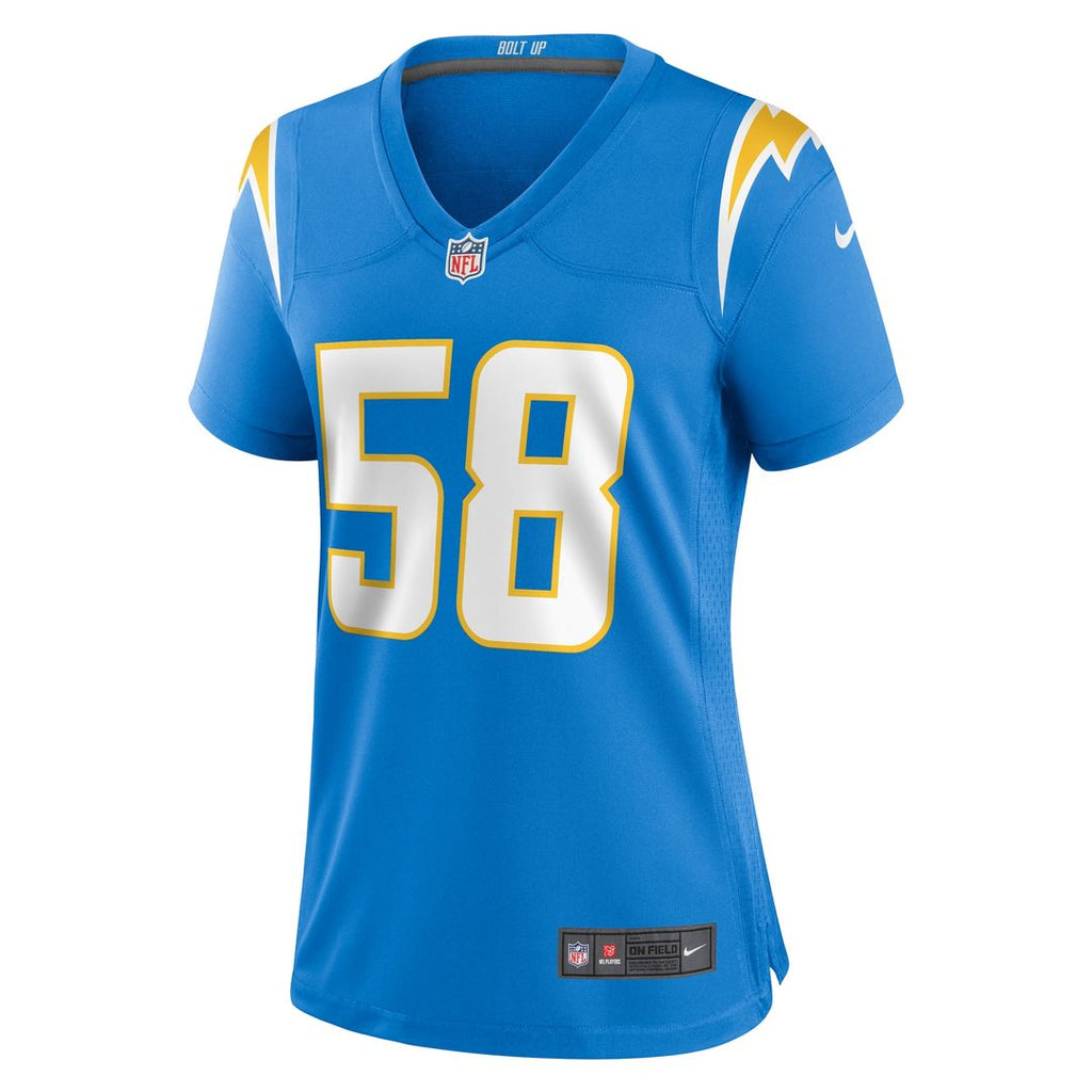 Tae Crowder Los Angeles Chargers Nike Women's Team Game Jersey - Powder Blue Official NFL Team Apparel Football Fan Gear