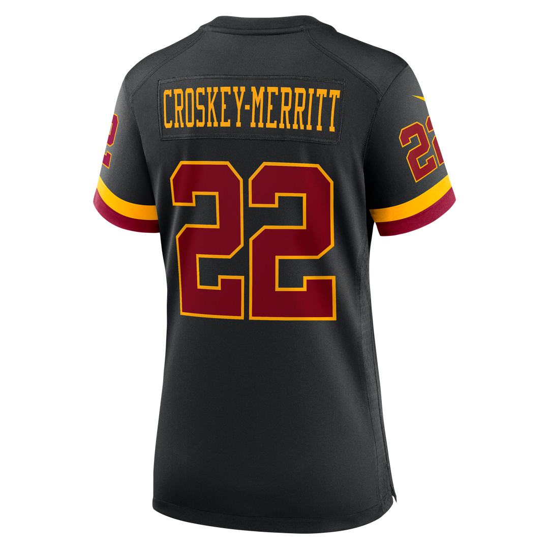 Jacory Croskey-Merritt Washington Commanders Nike Women's Hail Raiser Alternate Game Jersey - Black Official NFL Team Apparel Football Fan Gear