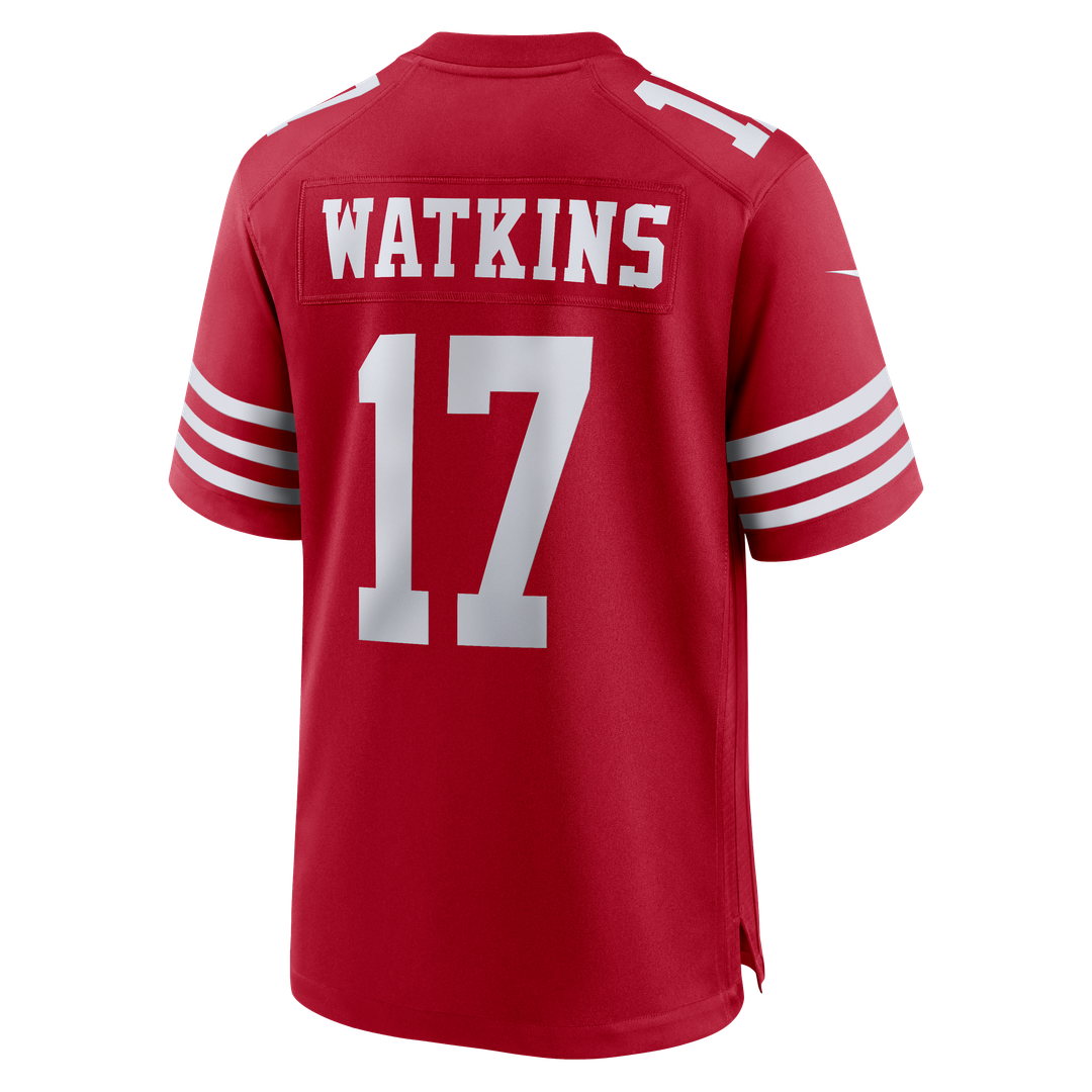 Jordan Watkins San Francisco 49ers Nike Team Game Jersey - Scarlet Official NFL Team Apparel Football Fan Gear