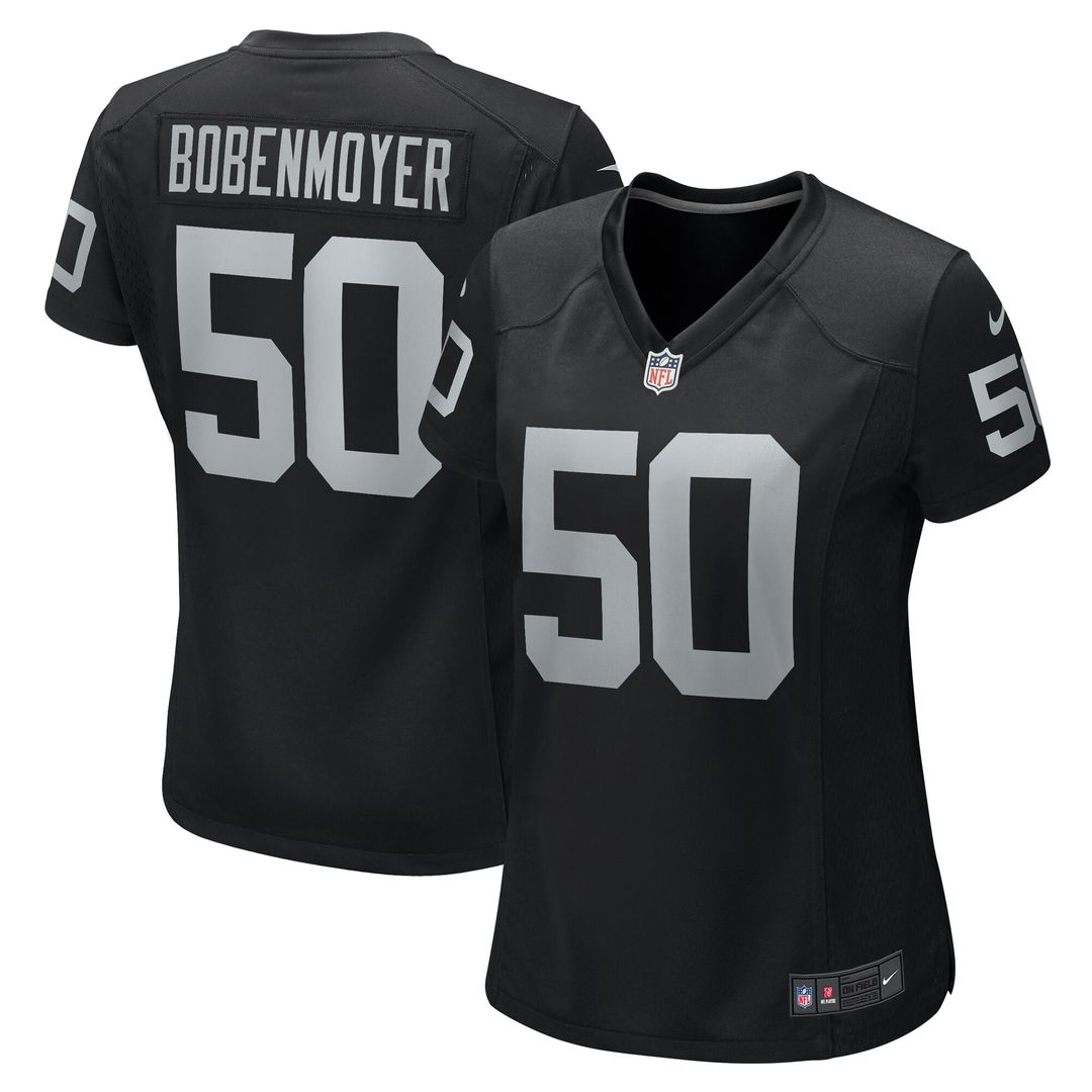 Jacob Bobenmoyer Las Vegas Raiders Nike Women's Game Player Jersey - Black Official NFL Team Apparel Football Fan Gear