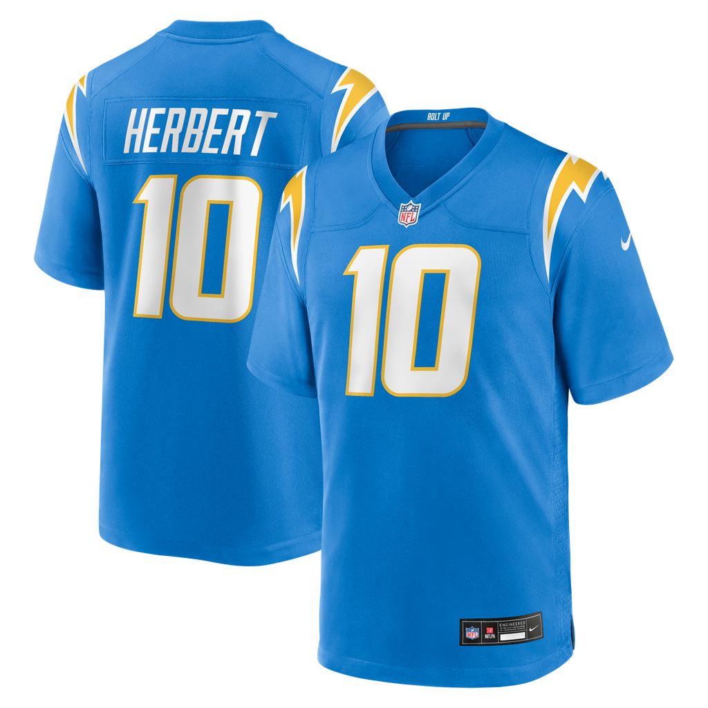 Justin Herbert Los Angeles Chargers Nike Player Game Jersey - Powder Blue Official NFL Team Apparel Football Fan Gear