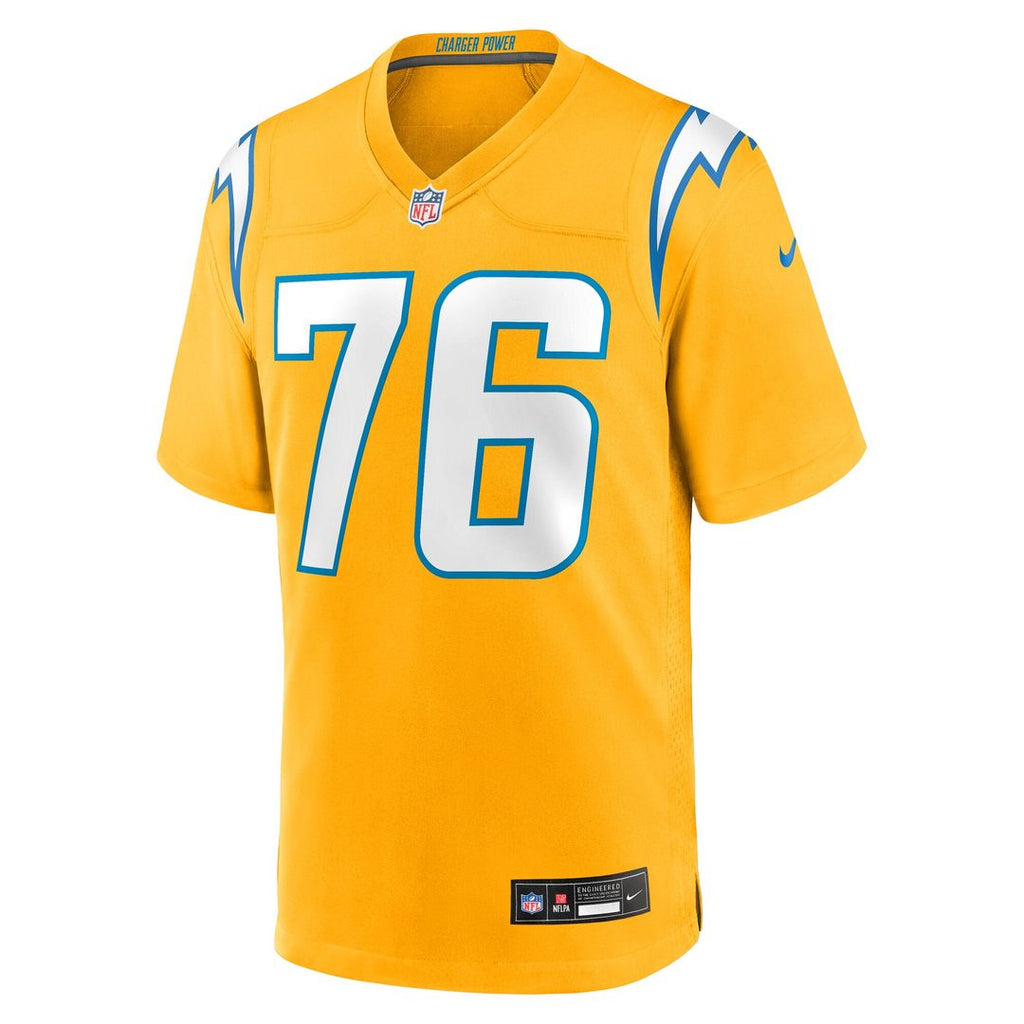 Joe Alt Los Angeles Chargers Nike Alternate Charger Power Game Player Jersey - Gold Official NFL Team Apparel Football Fan Gear