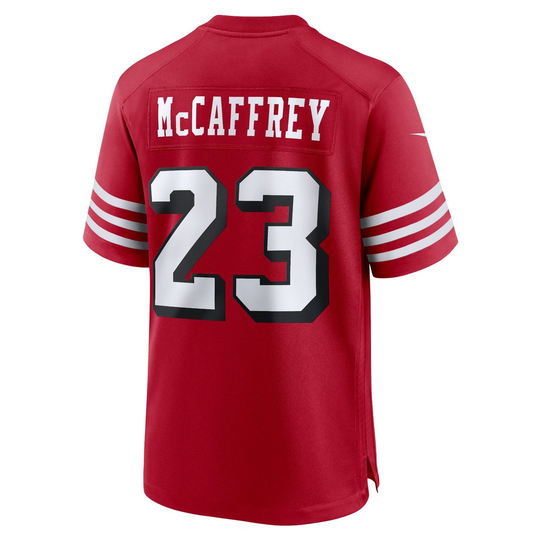 Christian McCaffrey San Francisco 49ers Nike Alternate Game Player Jersey - Scarlet Official NFL Team Apparel Football Fan Gear