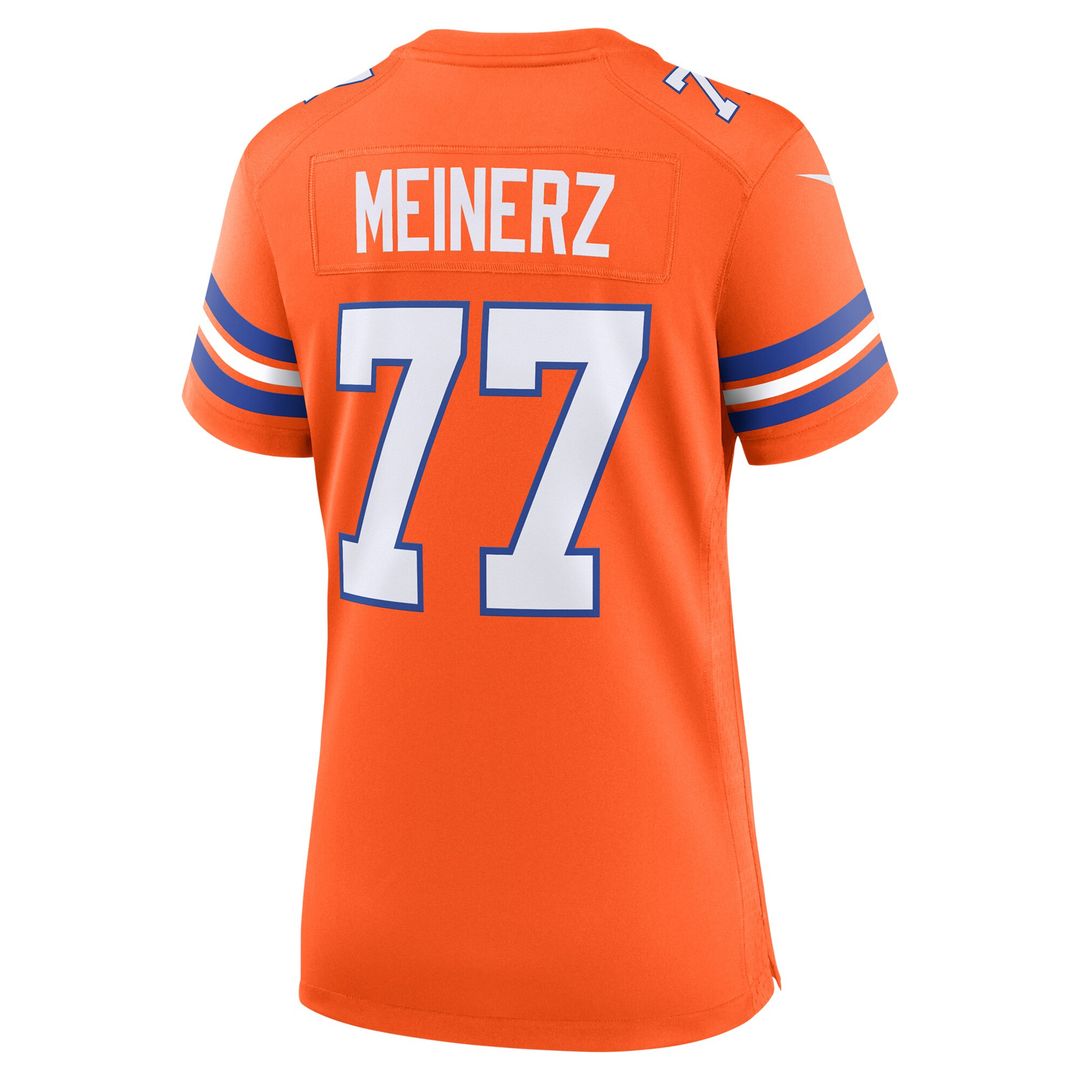 Quinn Meinerz Denver Broncos Nike Women's Mile High Collection 1977 Throwback Player Game Jersey - Orange Official NFL Team Apparel Football Fan Gear