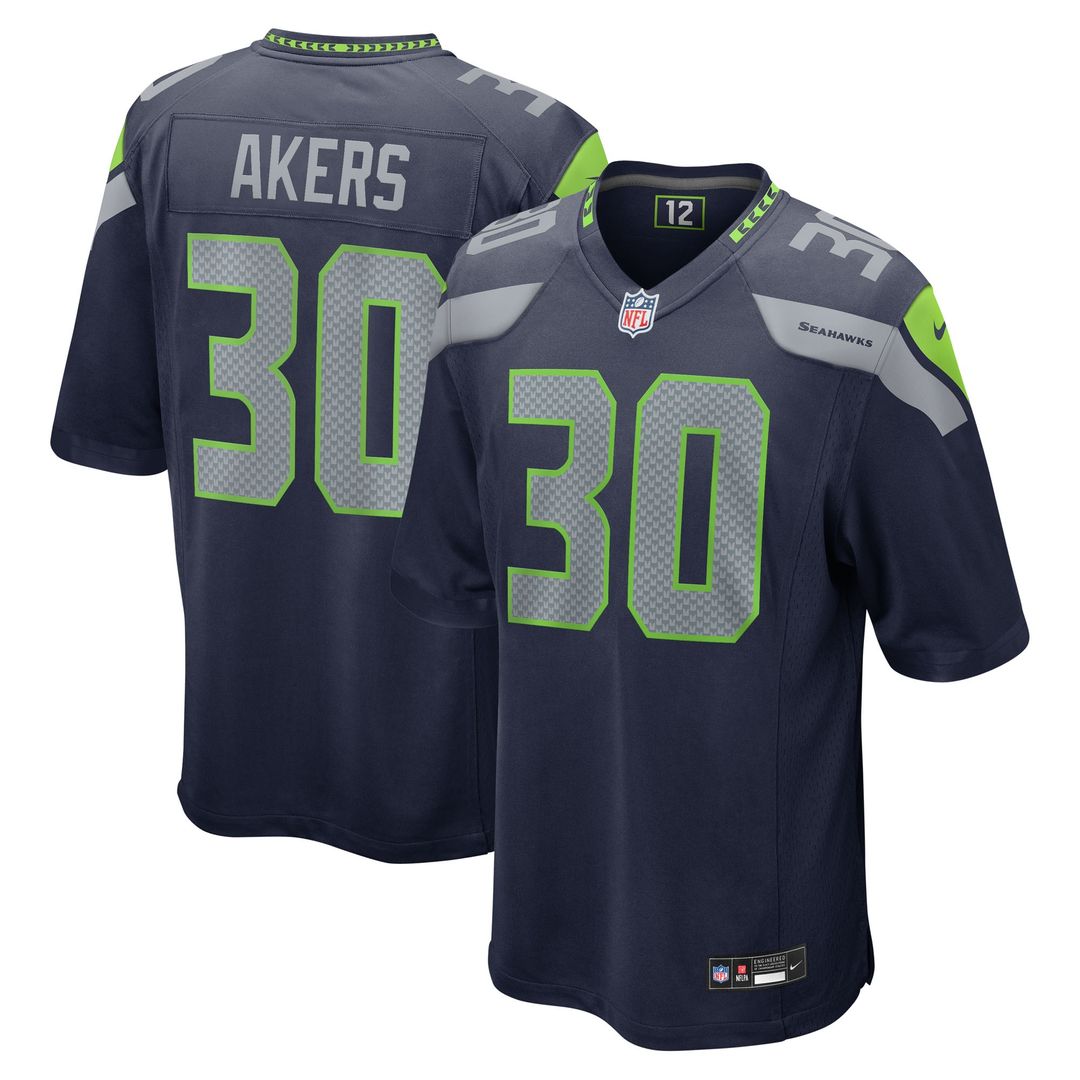 Cam Akers Seattle Seahawks Nike Team Game Jersey - College Navy Official NFL Team Apparel Football Fan Gear