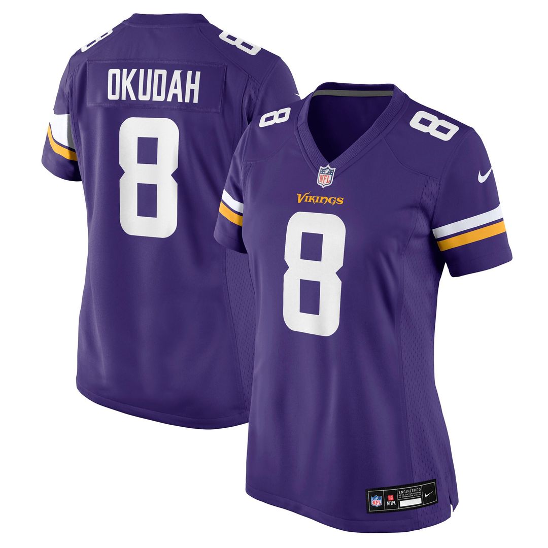 Jeff Okudah Minnesota Vikings Nike Women's Team Game Jersey - Purple Official NFL Team Apparel Football Fan Gear