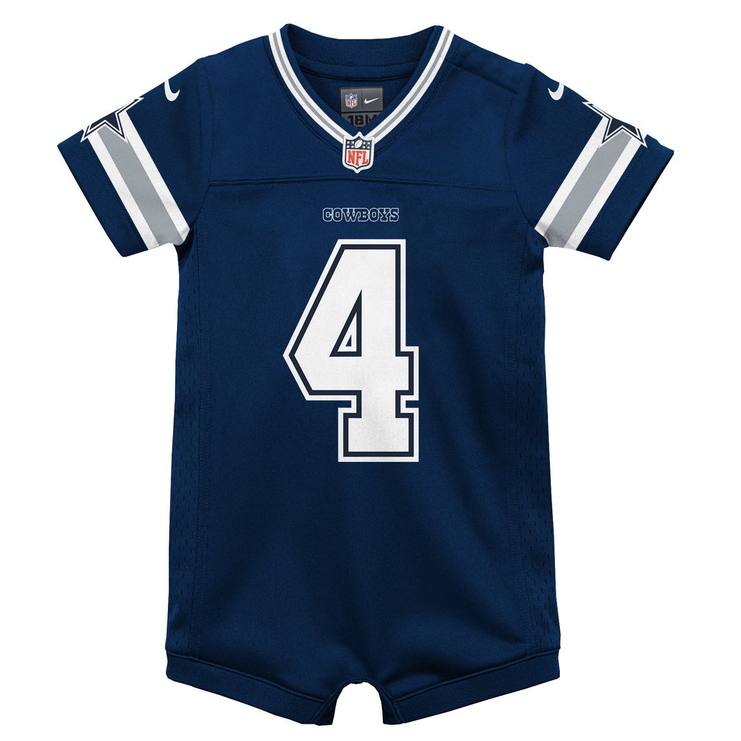 Dak Prescott Dallas Cowboys Nike Infant Game Jersey Romper - Navy Official NFL Team Apparel Football Fan Gear
