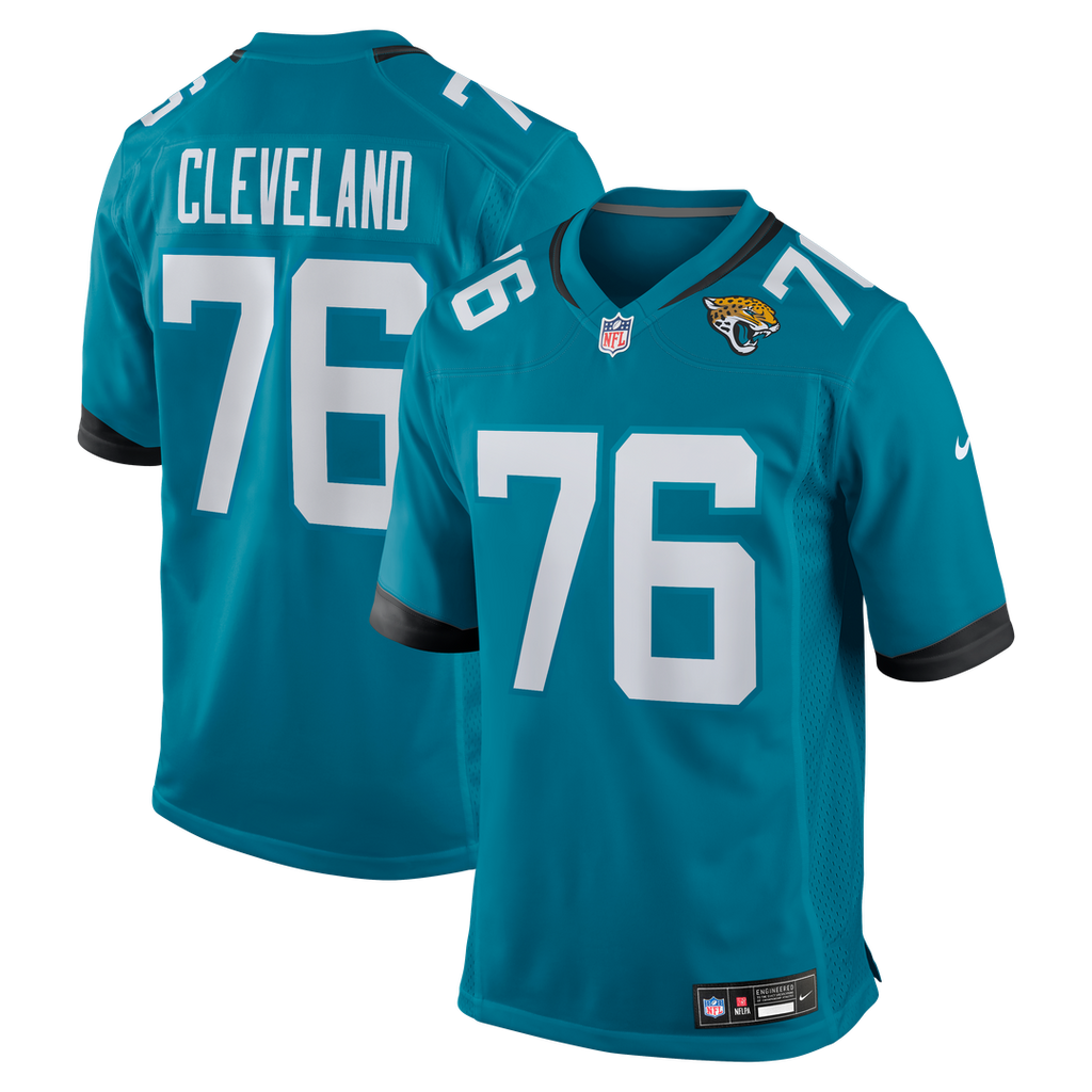 Ezra Cleveland Jacksonville Jaguars Nike Game Jersey - Teal Official NFL Team Apparel Football Fan Gear