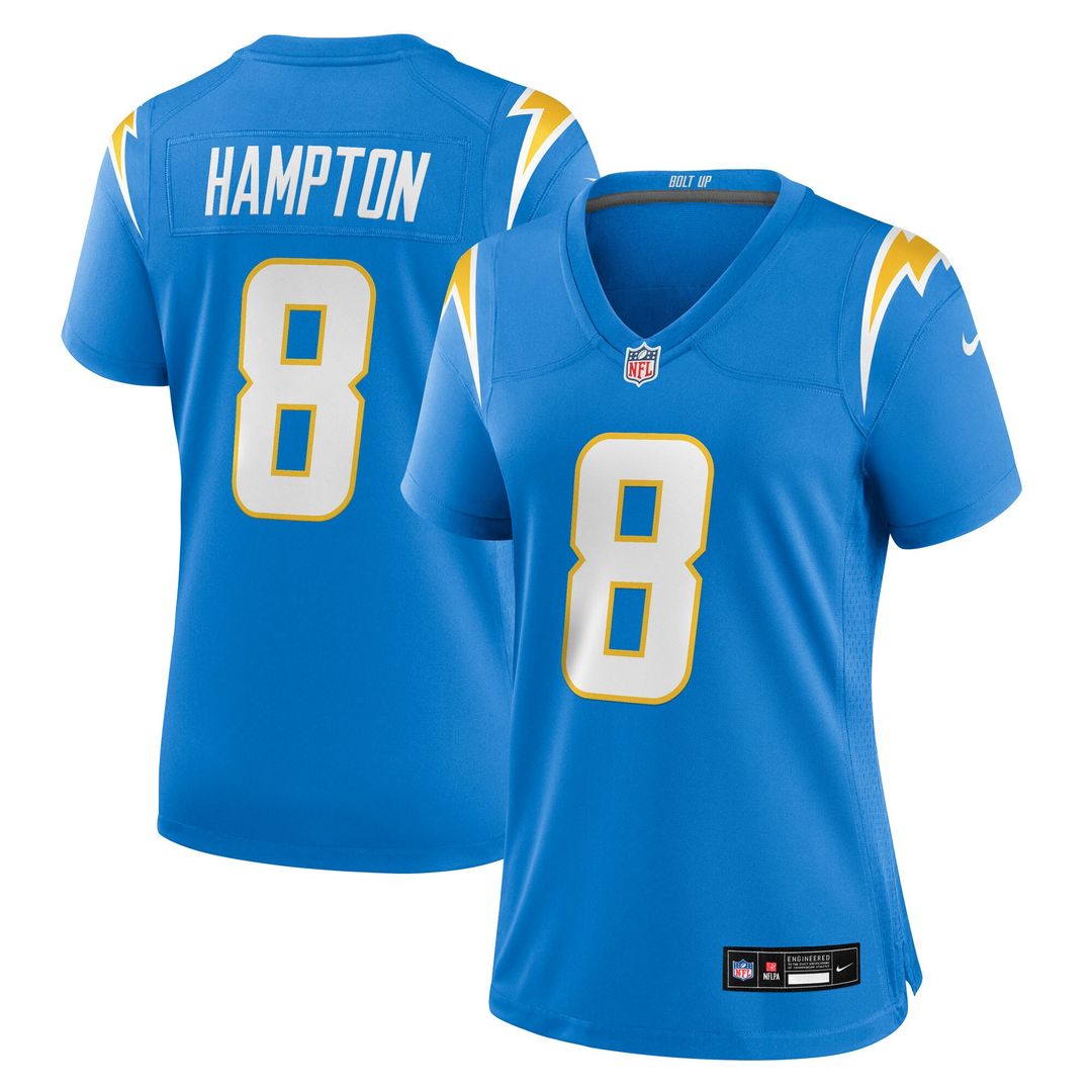 Omarion Hampton Los Angeles Chargers Nike Women's Team Game Jersey - Powder Blue Official NFL Team Apparel Football Fan Gear