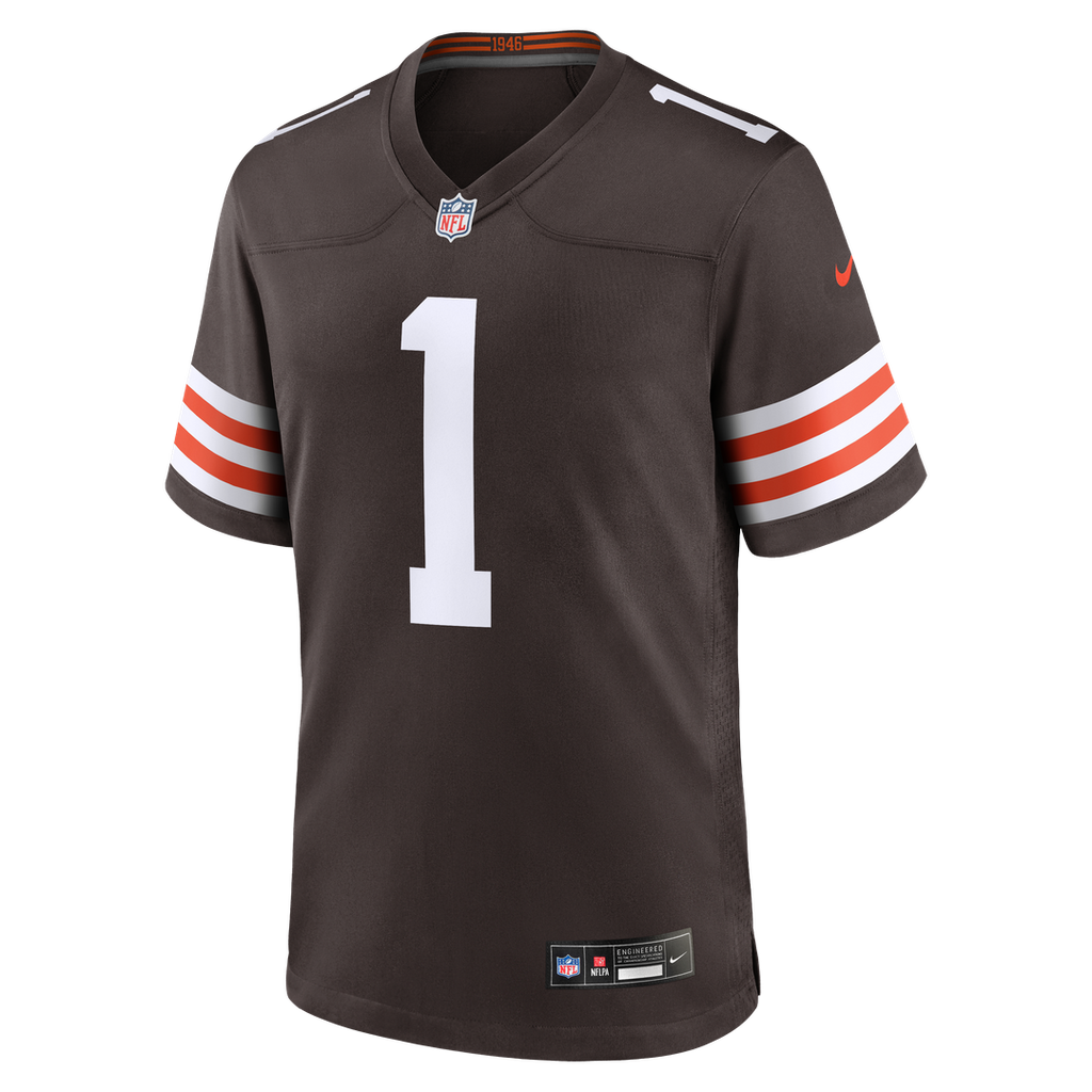 Number 1 Dad Cleveland Browns Nike Game Jersey - Brown Official NFL Team Apparel Football Fan Gear