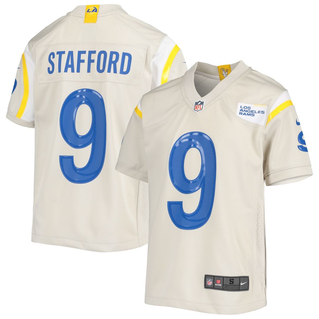 Matthew Stafford Los Angeles Rams Nike Youth Game Jersey - Cream Official NFL Team Apparel Football Fan Gear