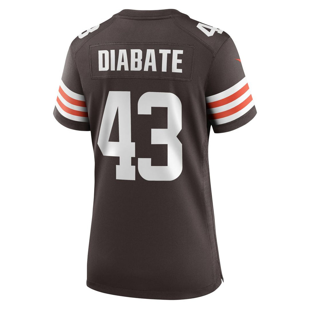 Mohamoud Diabate Cleveland Browns Nike Women's Team Game Jersey - Brown Official NFL Team Apparel Football Fan Gear