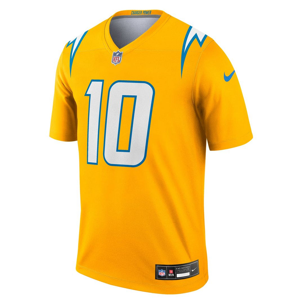 Justin Herbert Los Angeles Chargers Nike Alternate Charger Power Legend Player Performance Top - Gold NFL Fan Gear Popular Style
