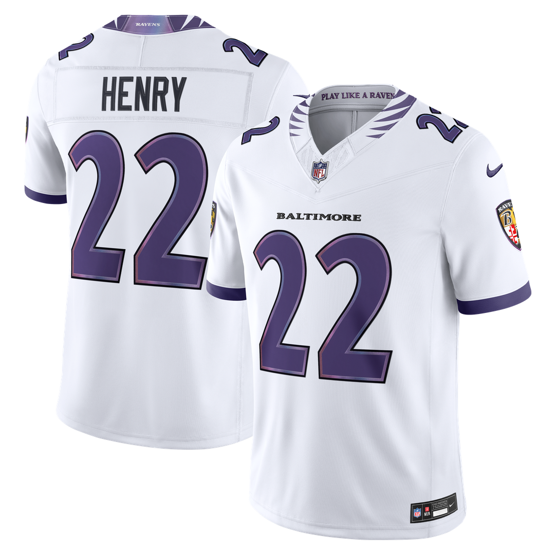 Derrick Henry Baltimore Ravens Nike Vapor F.U.S.E. Stitched Limited Jersey - White Official NFL Team Apparel Football Fan Gear