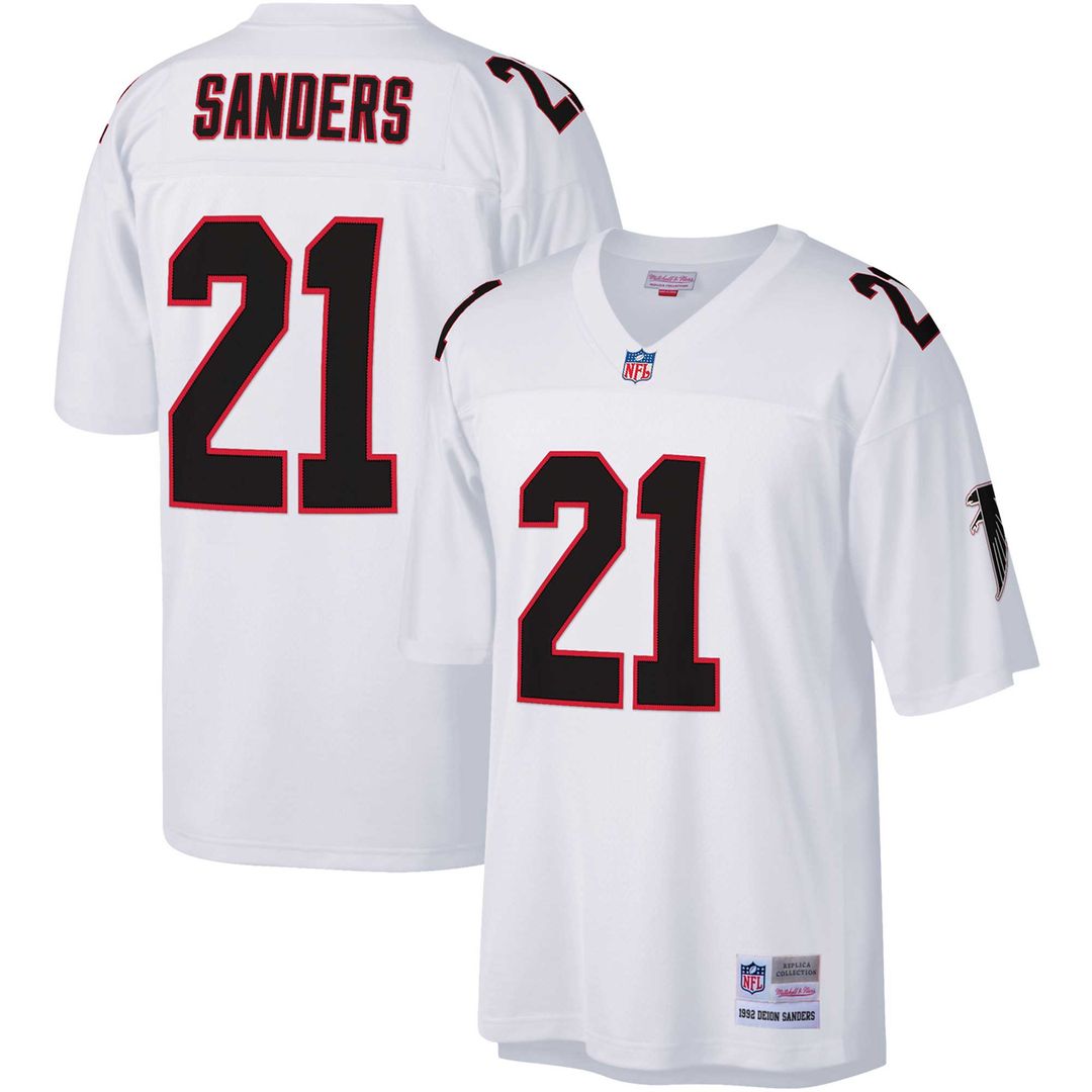 Deion Sanders Atlanta Falcons Mitchell & Ness Big & Tall 1992 Retired Player Replica Jersey - Black Official NFL Team Apparel Football Fan Gear