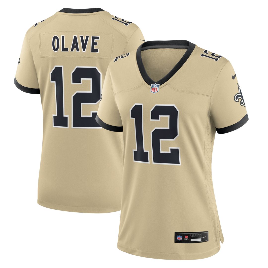 Chris Olave New Orleans Saints Nike Women's Gameday Golds Alternate Game Player Jersey - Gold Official NFL Team Apparel Football Fan Gear