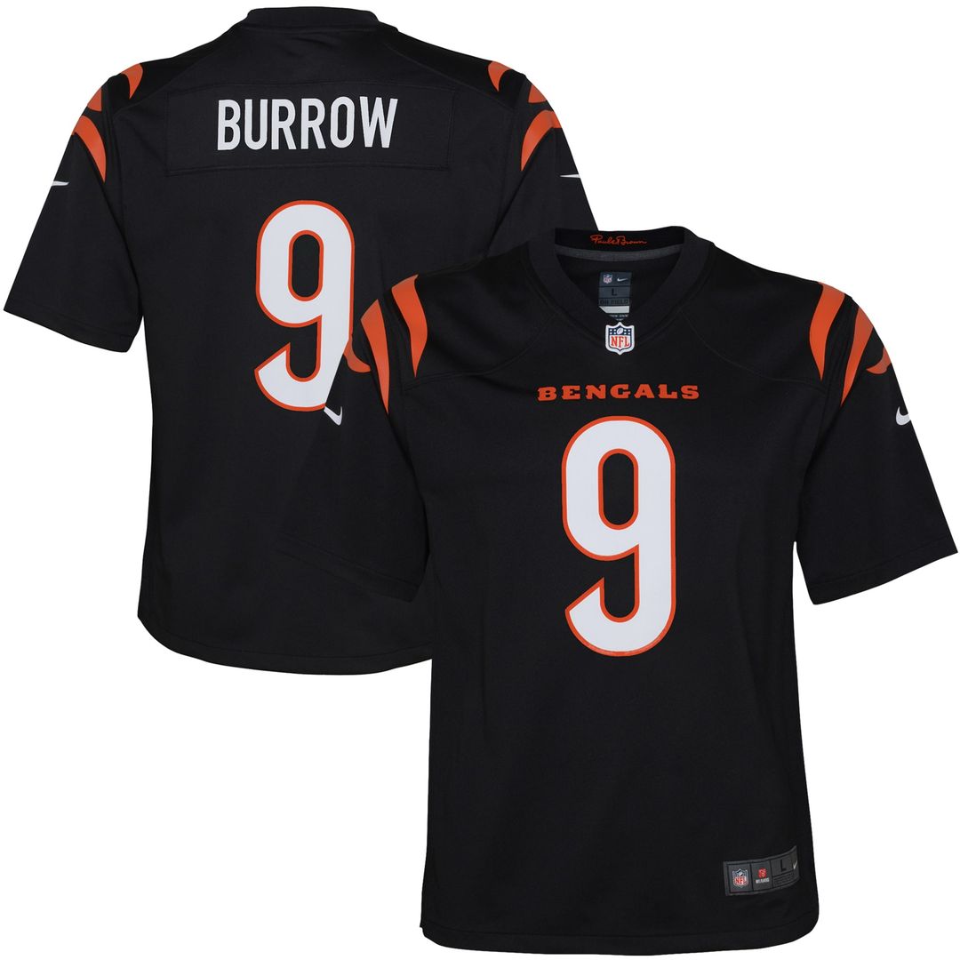 Joe Burrow Cincinnati Bengals Nike Youth Game Jersey - Black Official NFL Team Apparel Football Fan Gear