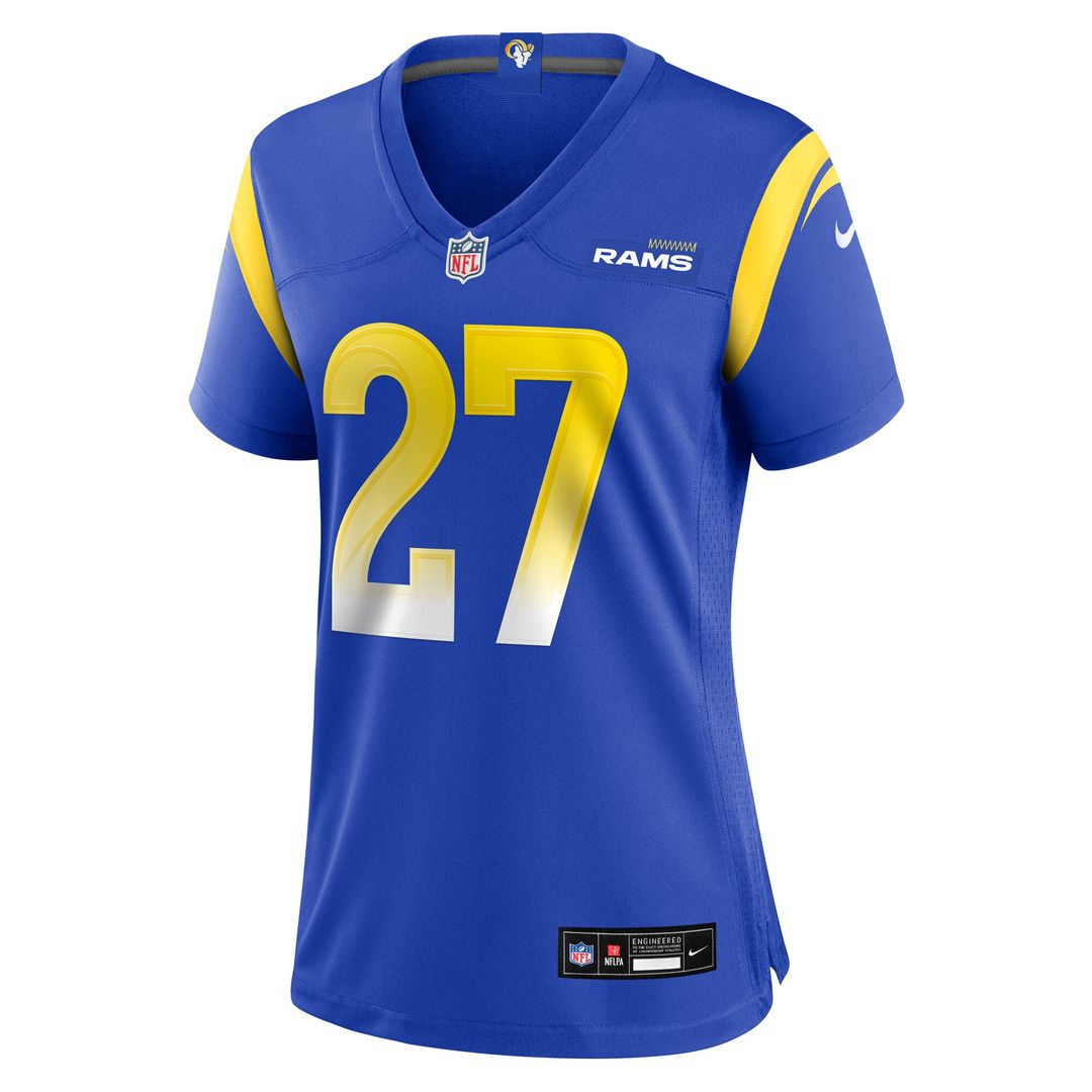 Jarquez Hunter Los Angeles Rams Nike Women's Team Game Jersey - Royal Official NFL Team Apparel Football Fan Gear