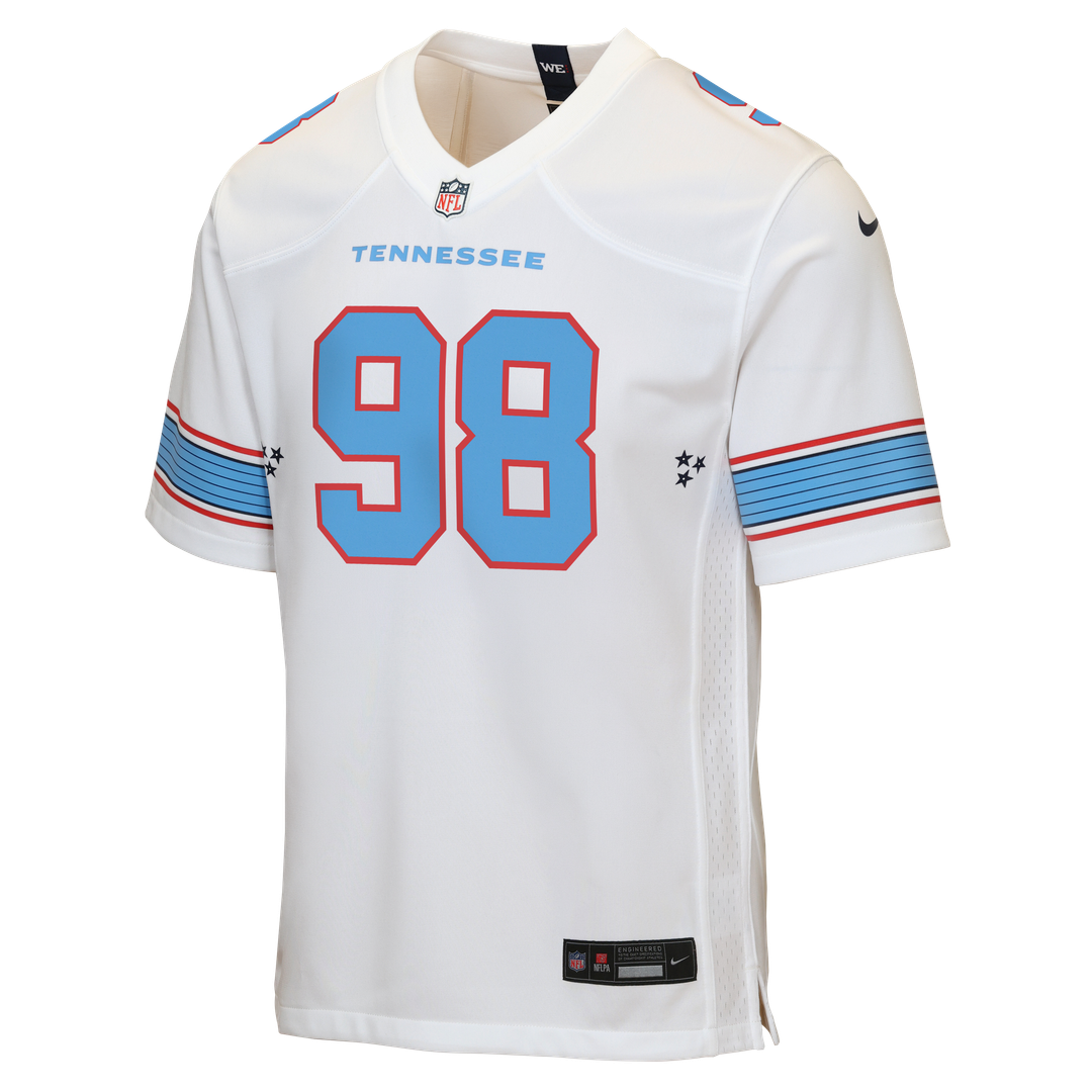 Jeffery Simmons Tennessee Titans Nike Youth Game Jersey - White Official NFL Team Apparel Football Fan Gear