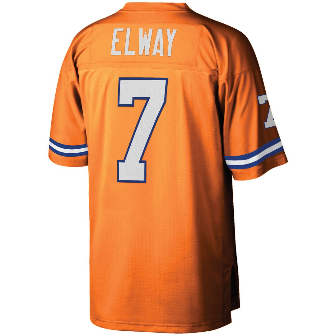 John Elway Denver Broncos Mitchell & Ness Youth 1990 Legacy Retired Player Jersey - Orange Official NFL Team Apparel Football Fan Gear