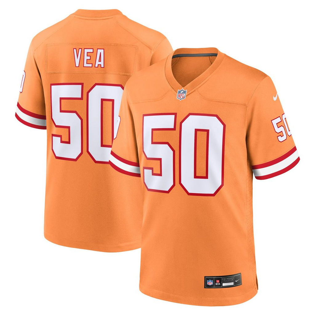 Vita Vea Tampa Bay Buccaneers Nike Throwback Game Jersey - Orange Official NFL Team Apparel Football Fan Gear