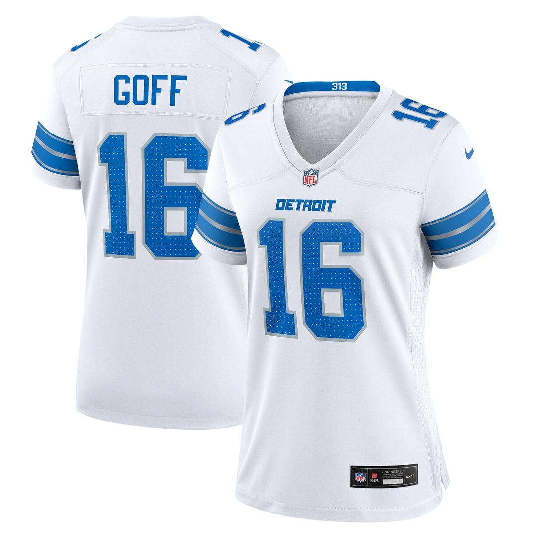 Jared Goff Detroit Lions Nike Women's Game Jersey - White Official NFL Team Apparel Football Fan Gear