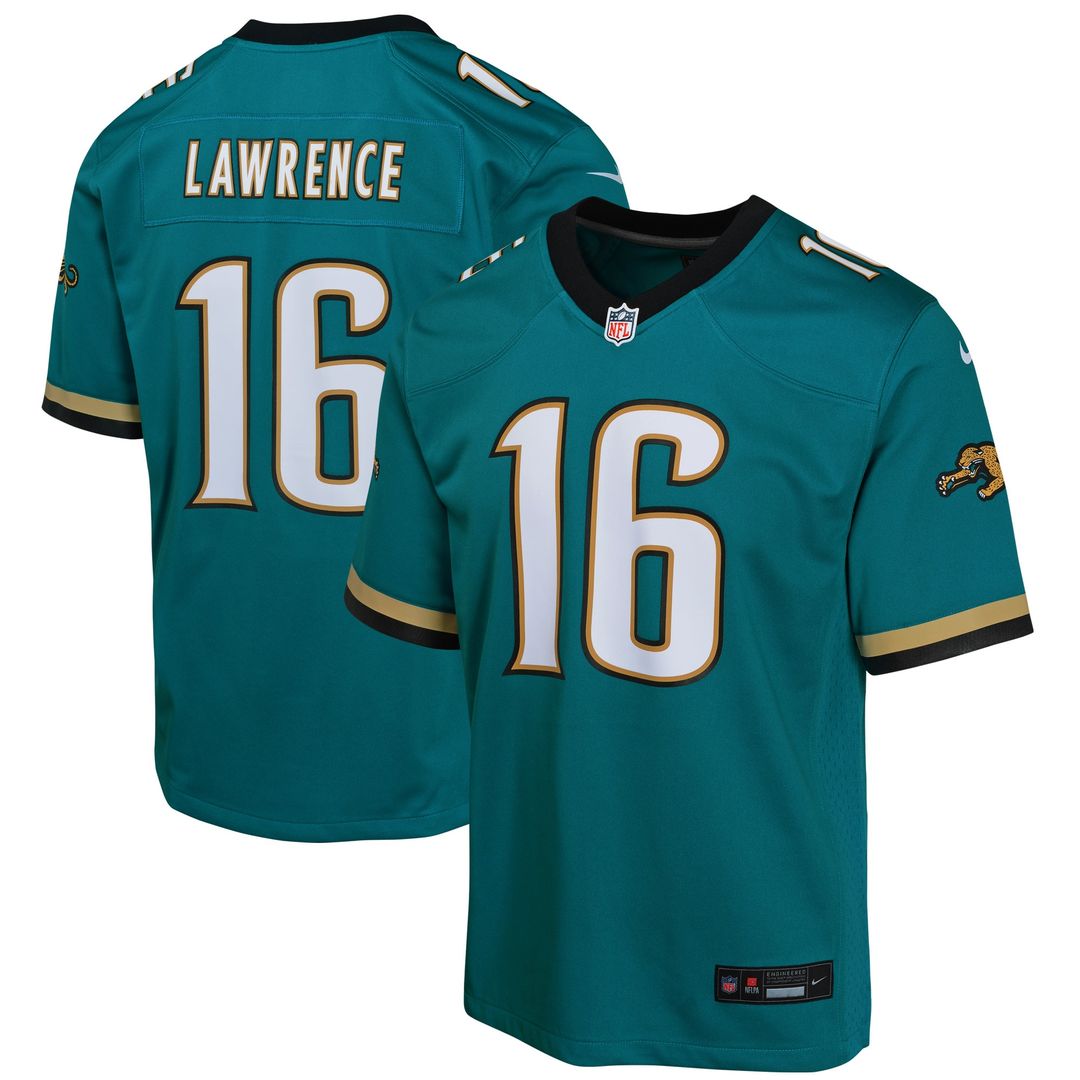 Trevor Lawrence Jacksonville Jaguars Nike Youth Game Jersey - Teal Official NFL Team Apparel Football Fan Gear