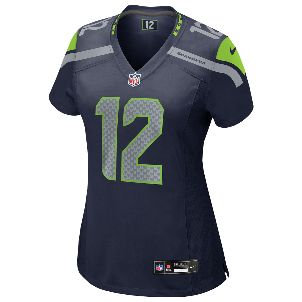 12s Seattle Seahawks Nike Women's Team Game Jersey - College Navy Official NFL Team Apparel Football Fan Gear