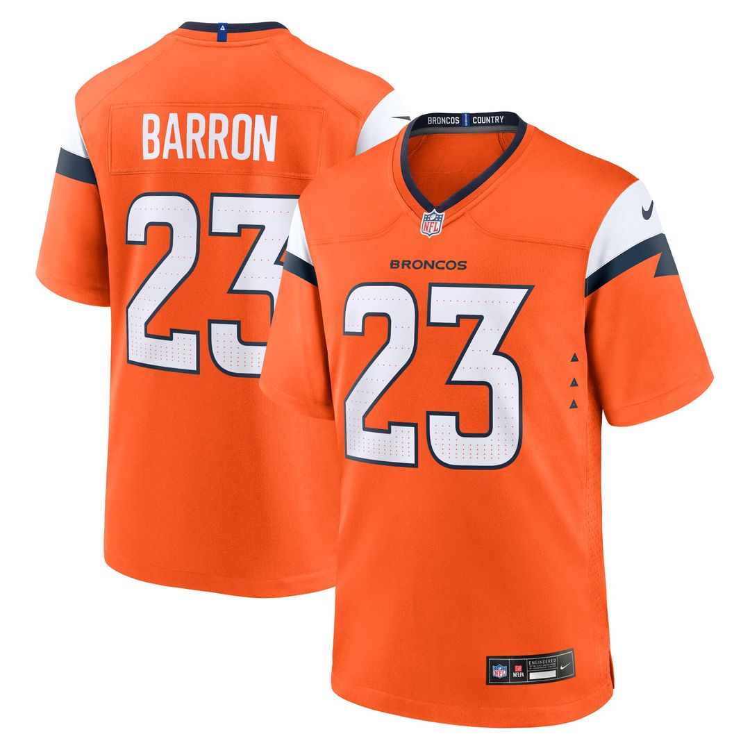 Jahdae Barron Denver Broncos Nike Game Player Jersey - Orange Official NFL Team Apparel Football Fan Gear