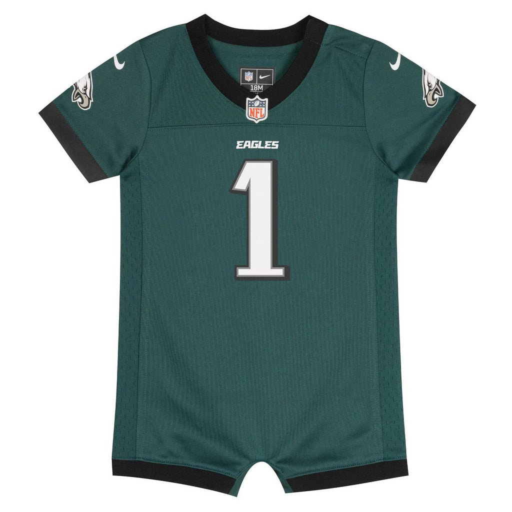 Jalen Hurts Philadelphia Eagles Nike Newborn & Infant Game Romper Jersey - Midnight Green Official NFL Team Apparel Football Fan Gear