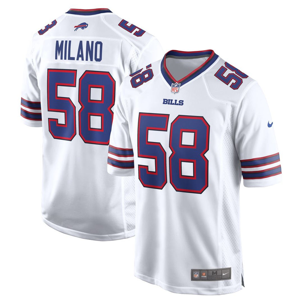 Matt Milano Buffalo Bills Nike Away Game Player Jersey - White Official NFL Team Apparel Football Fan Gear
