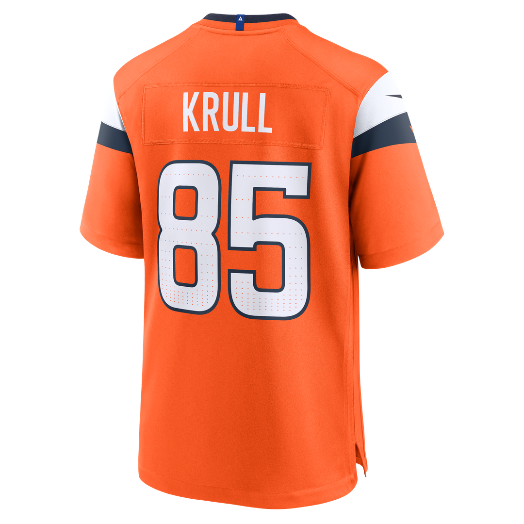 Lucas Krull Denver Broncos Nike Team Game Jersey - Orange Official NFL Team Apparel Football Fan Gear