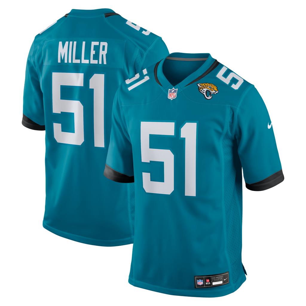 Ventrell Miller Jacksonville Jaguars Nike Game Jersey - Teal Official NFL Team Apparel Football Fan Gear