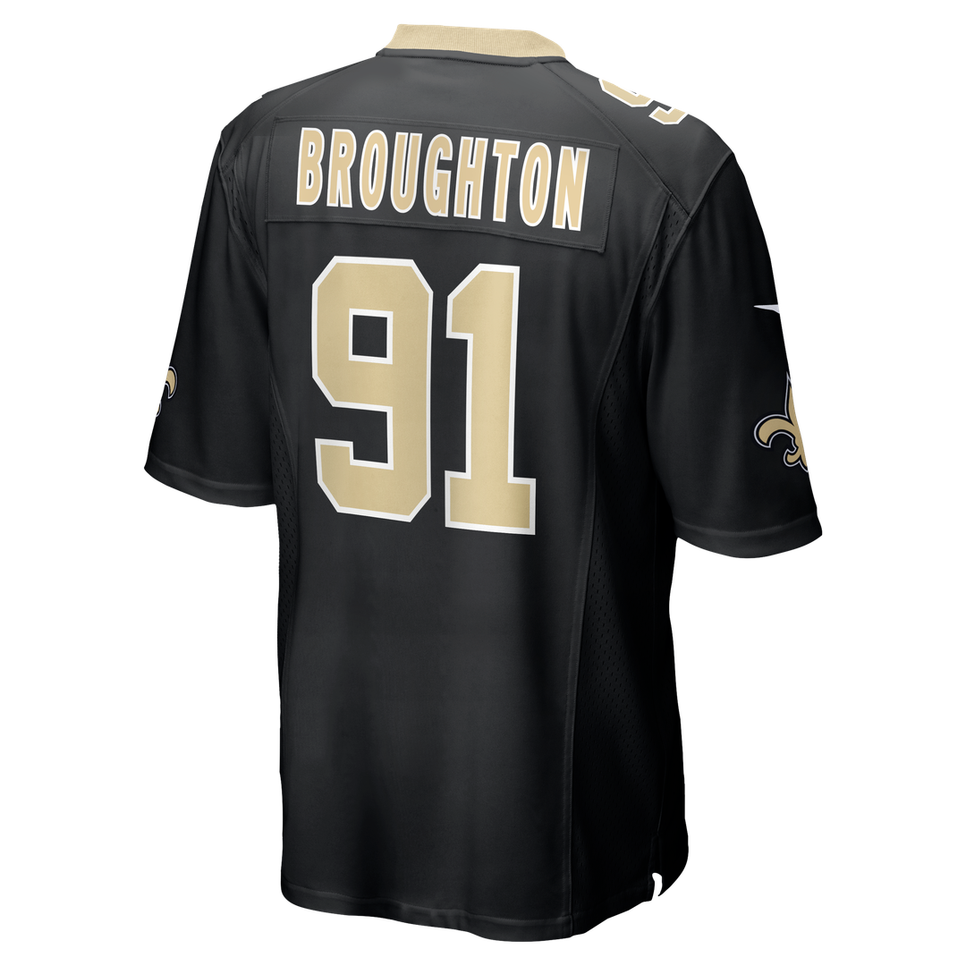 Vernon Broughton New Orleans Saints Nike Team Game Jersey - Black Official NFL Team Apparel Football Fan Gear