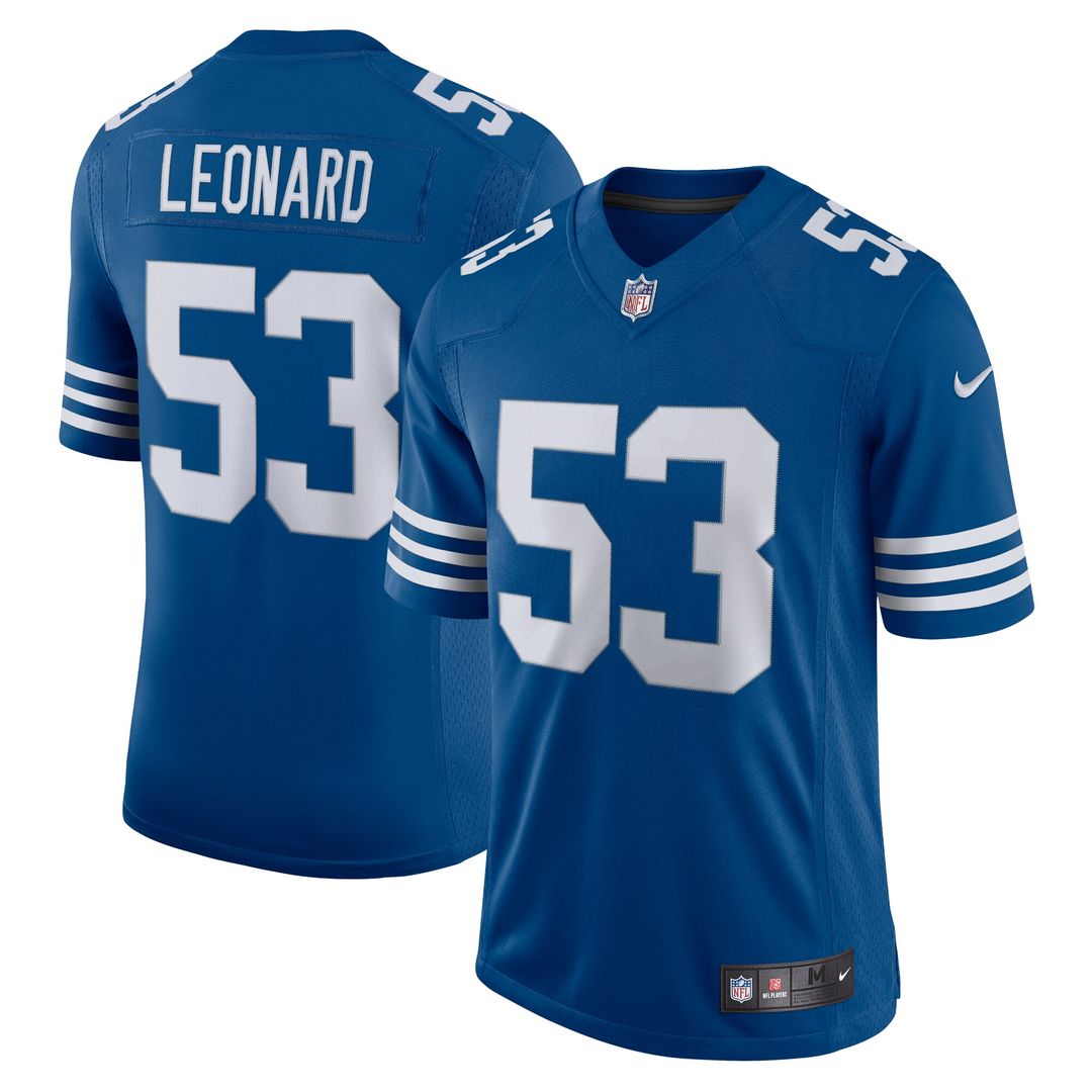 Men's Nike Darius Leonard Royal Indianapolis Colts Alternate Vapor Limited Jersey Official NFL Team Apparel Football Fan Gear