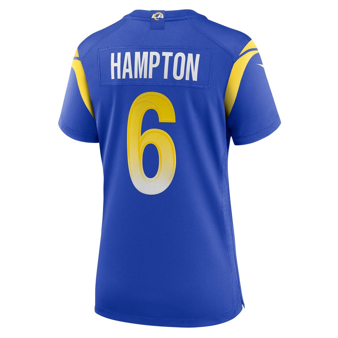 Nick Hampton Los Angeles Rams Nike Women's Team Game Jersey - Royal Official NFL Team Apparel Football Fan Gear