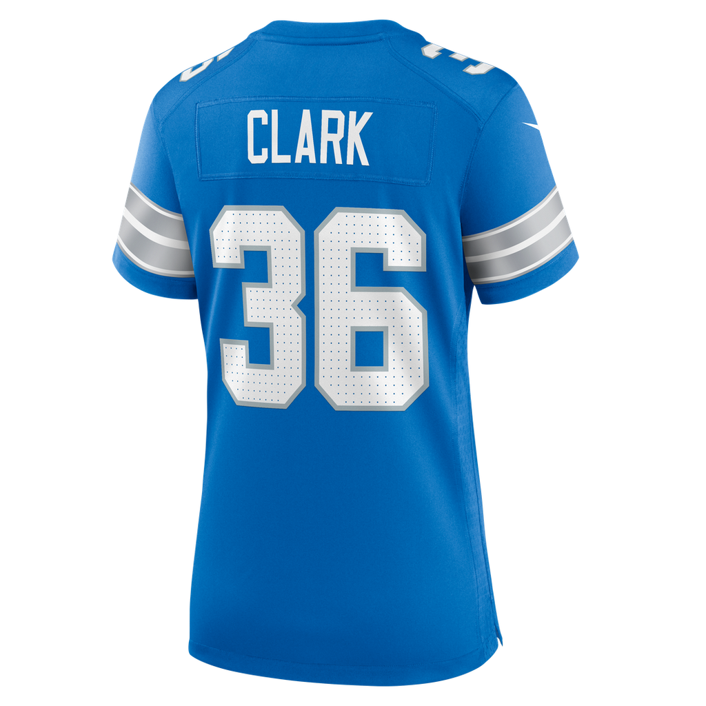 Chuck Clark Detroit Lions Nike Women's Team Game Jersey - Blue Official NFL Team Apparel Football Fan Gear