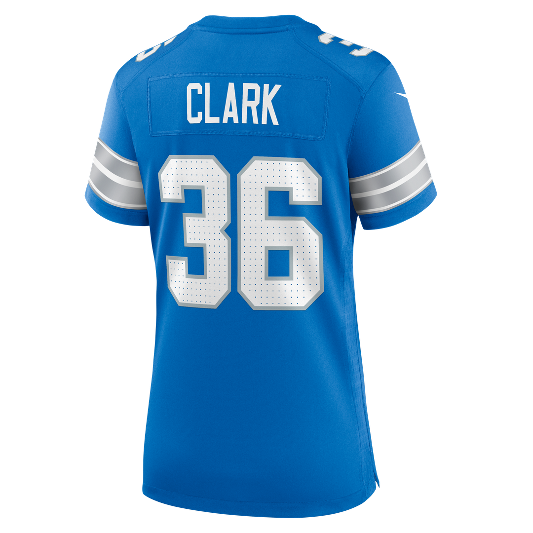 Chuck Clark Detroit Lions Nike Women's Team Game Jersey - Blue Official NFL Team Apparel Football Fan Gear